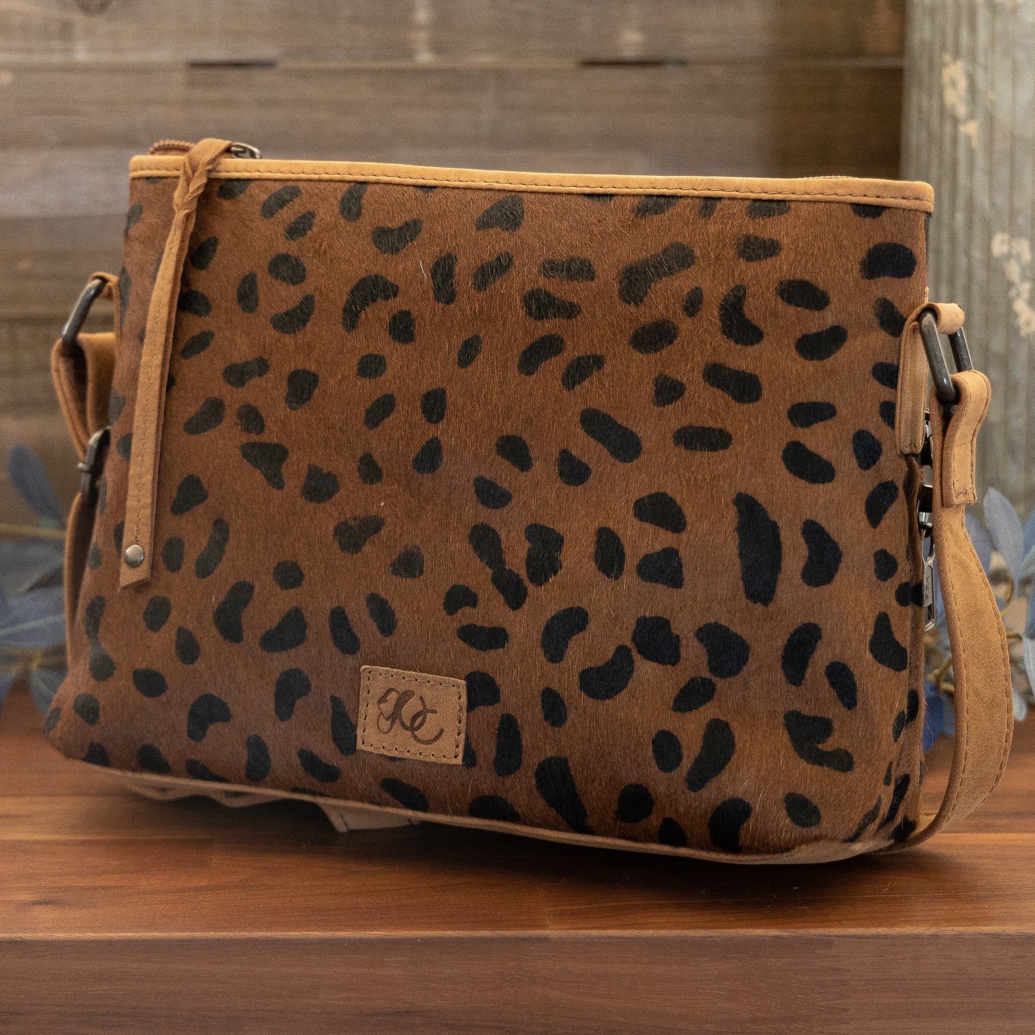 Concealed Carry Jeri Cheetah Crossbody by UC Leather - Unique Gun Bag - Women CCW Purse - Crossbody Holster soft leather shoulder bags for women's - crossbody bags for everyday use - most popular crossbody bag - crossbody bags for guns - crossbody handgun bag - Unique Hide Purse - Conceal Carry Western Purse - Stylish Carry Cheetah Leather Bag - Bag for Conceal Carrying Women - Gun Bag for Women