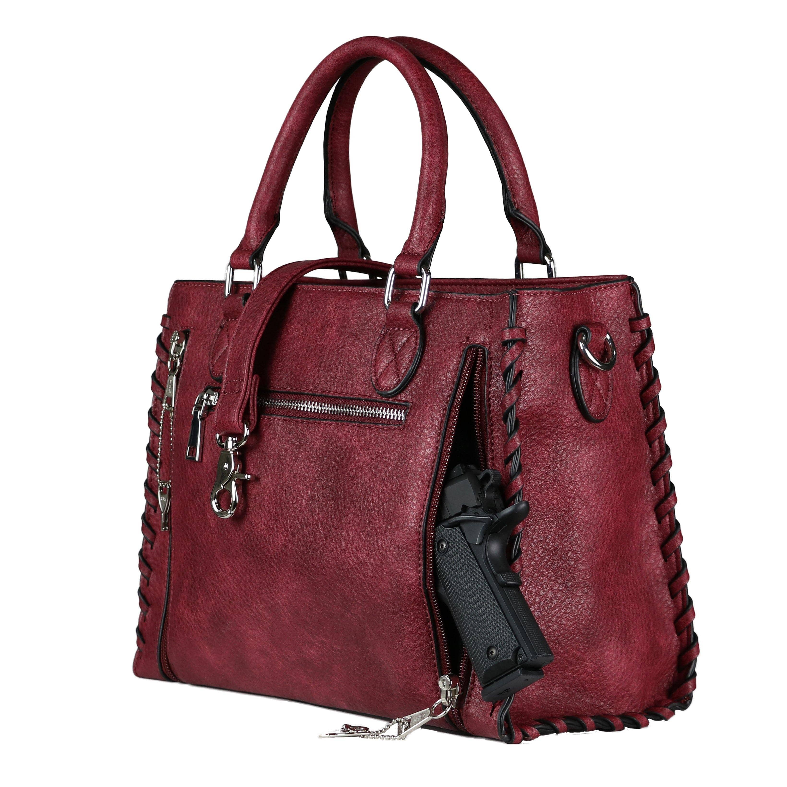 Concealed Carry Ann Satchel by Lady Conceal - Designer Luxury Conceal Carry Handbag - YKK Locking Zippers and Universal Handbag Gun and Pistol Bag - crossbody Handbag for concealed gun carry - concealed carry Handbag Ann Satchel gun Handbag - concealed carry gun Handbag