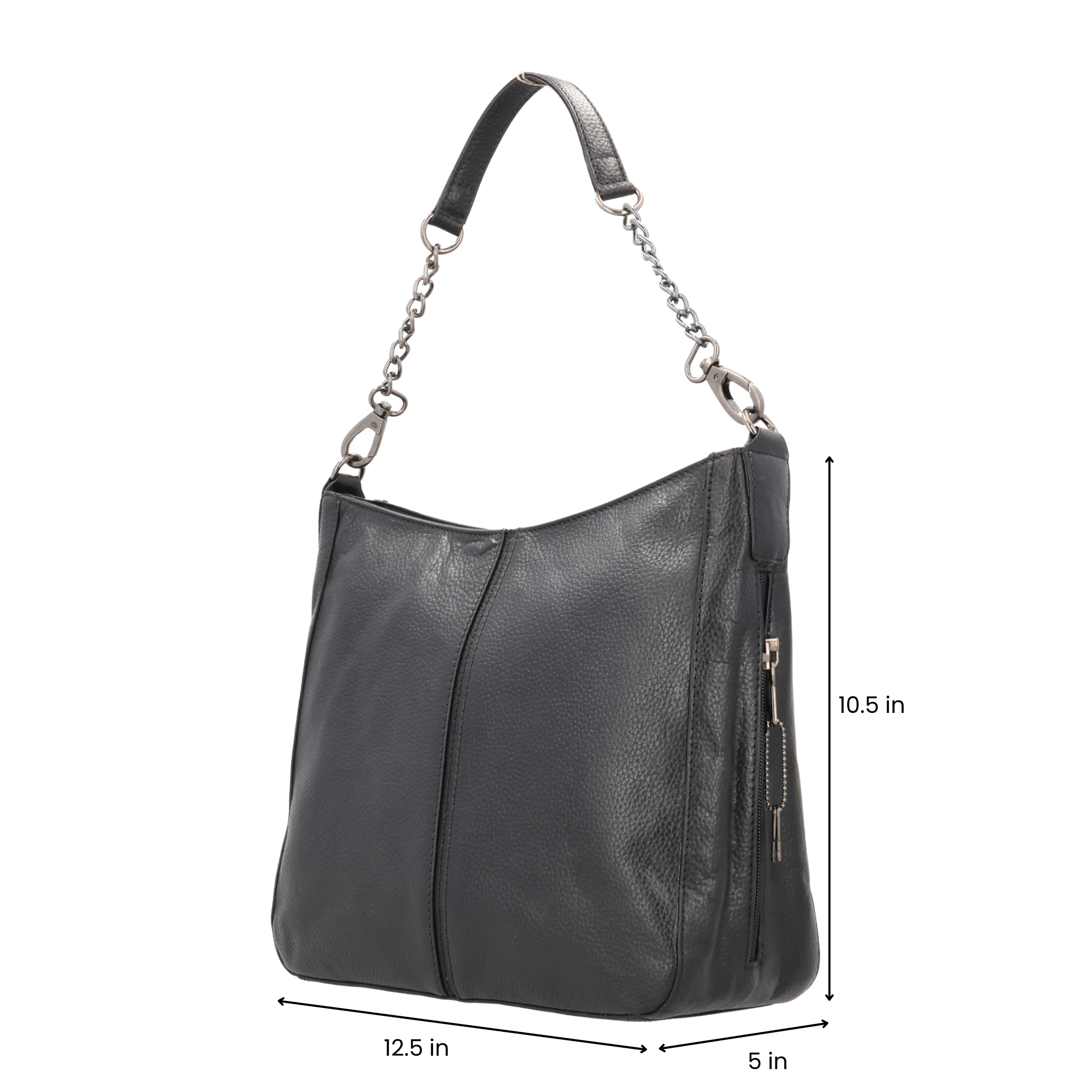 Ava Hobo Conceal Carry Purse – Centered Holster Compartment and Stylish Chain Strap by Lady Conceal