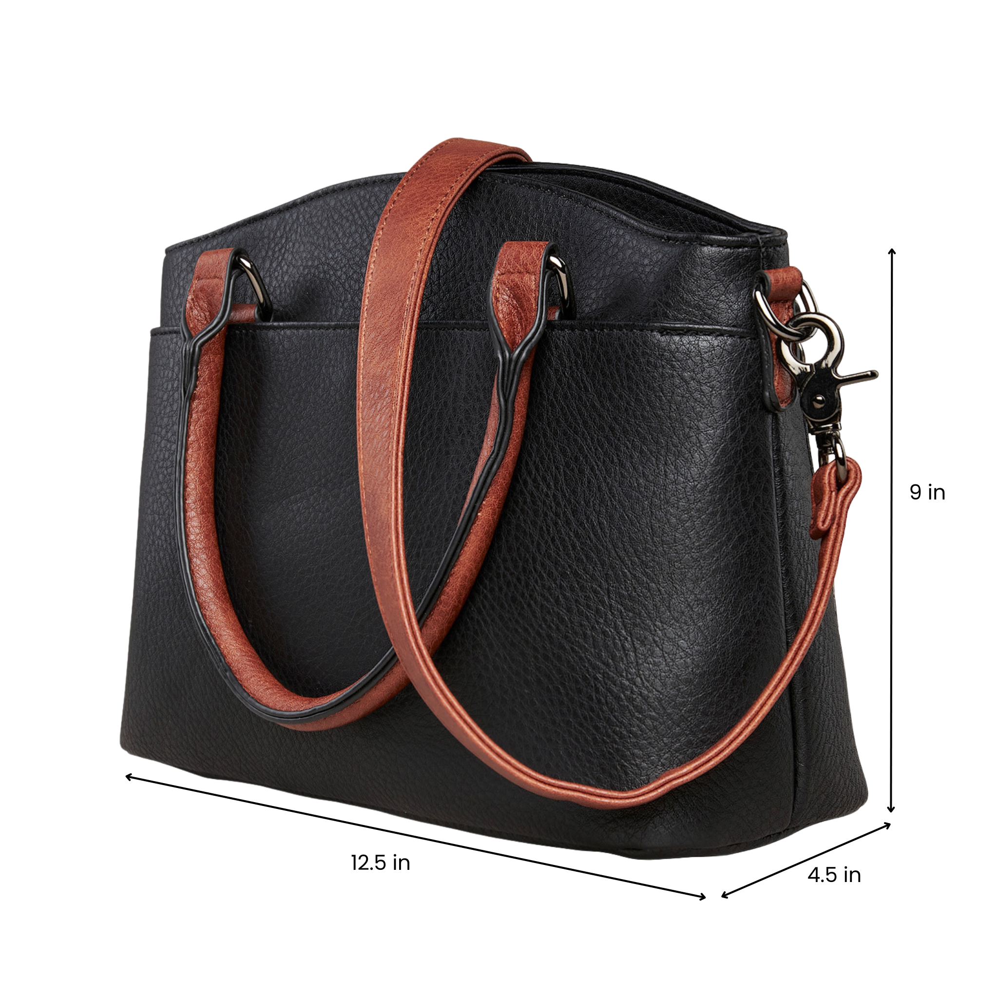 Concealed Carry Carly Satchel by Lady Conceal - YKK Locking Zippers - designer concealed carry purse - Glock 19 purse - conceal and cary purse for women - Locking Conceal and Carry Purse with Universal Holster for Handguns - Unique Hidden Gun and Pistol Bag