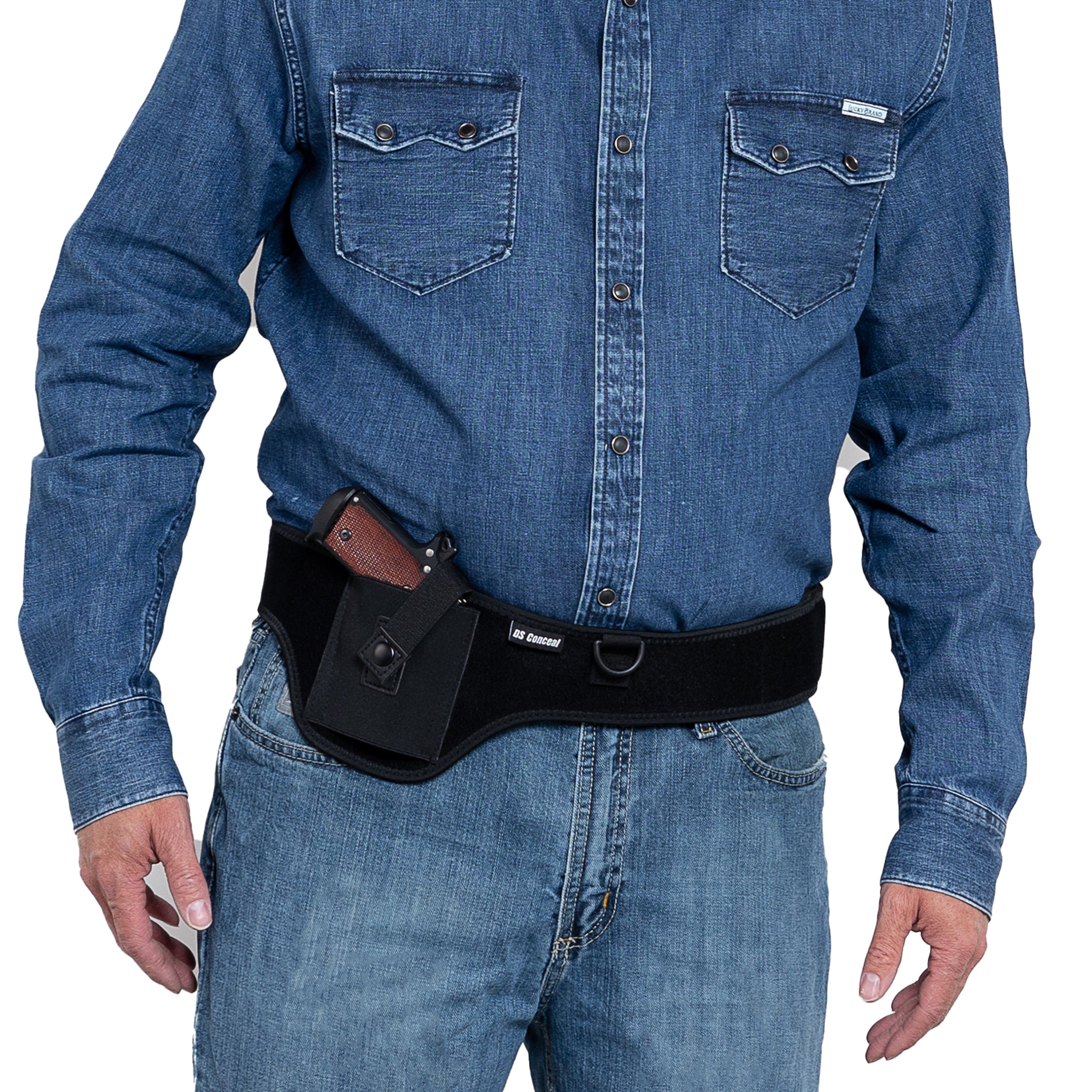 DS Conceal Unisex Belly Band, Secure Gun Fit, EDC Essentials, Dealer Supply, Tactical Leather Bag Alternative