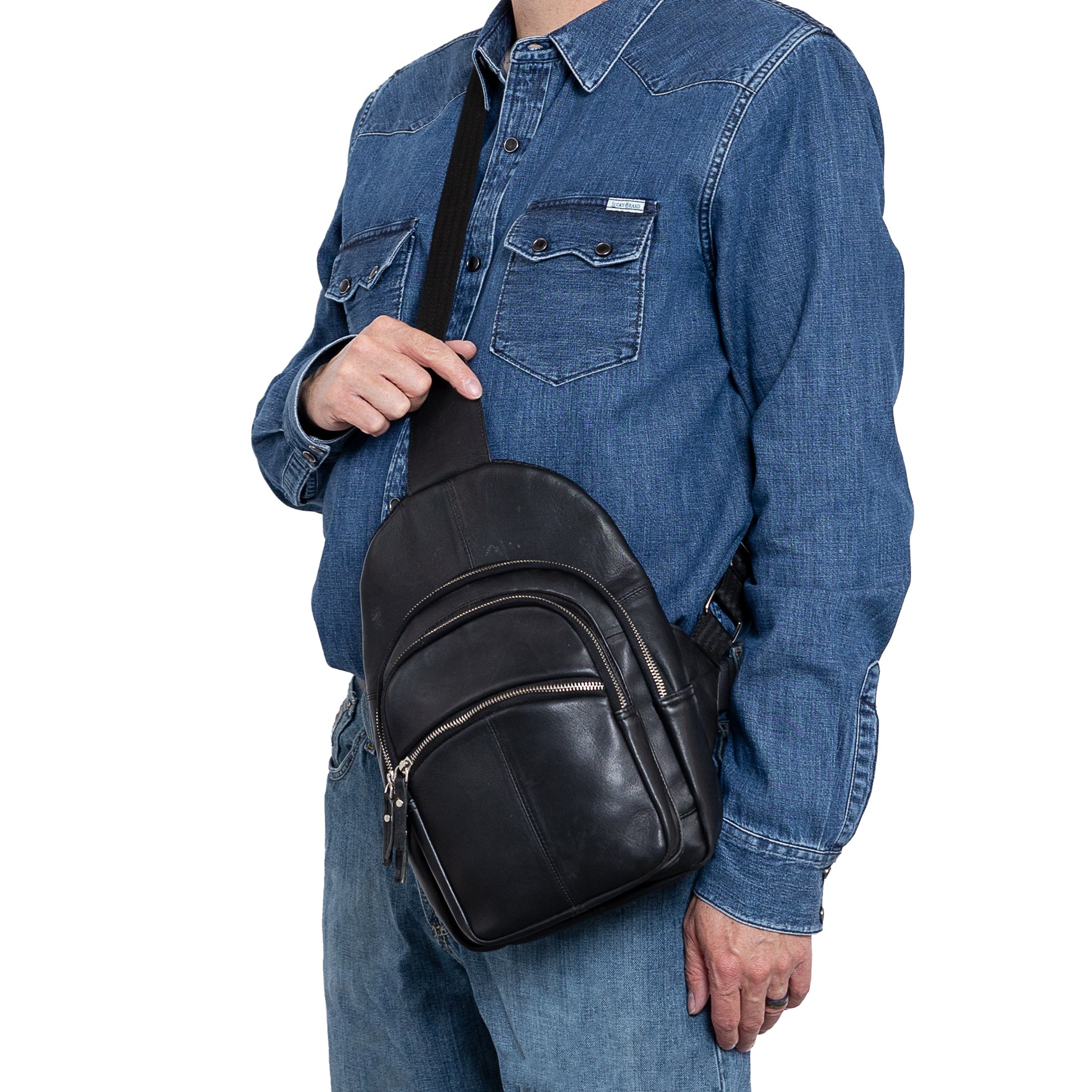 Concealed Carry Sling Bag – Harley Lambskin Backpack with Right-Hand Vertical Draw and Secure Holster