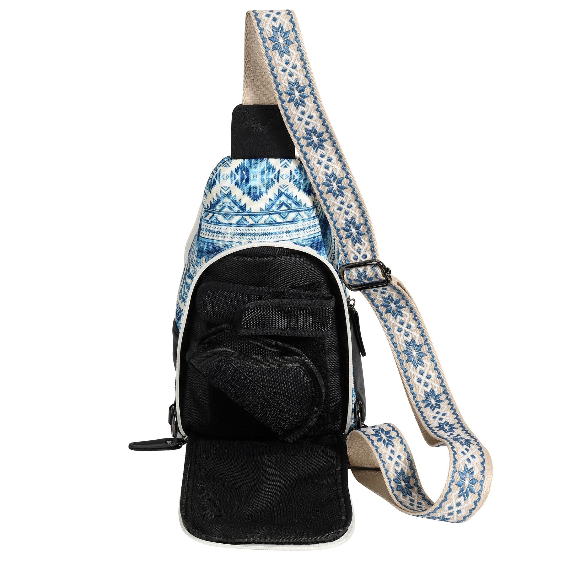 DS Conceal Indie sling, compact canvas bag with hidden gun compartment and built-in leather key holder
