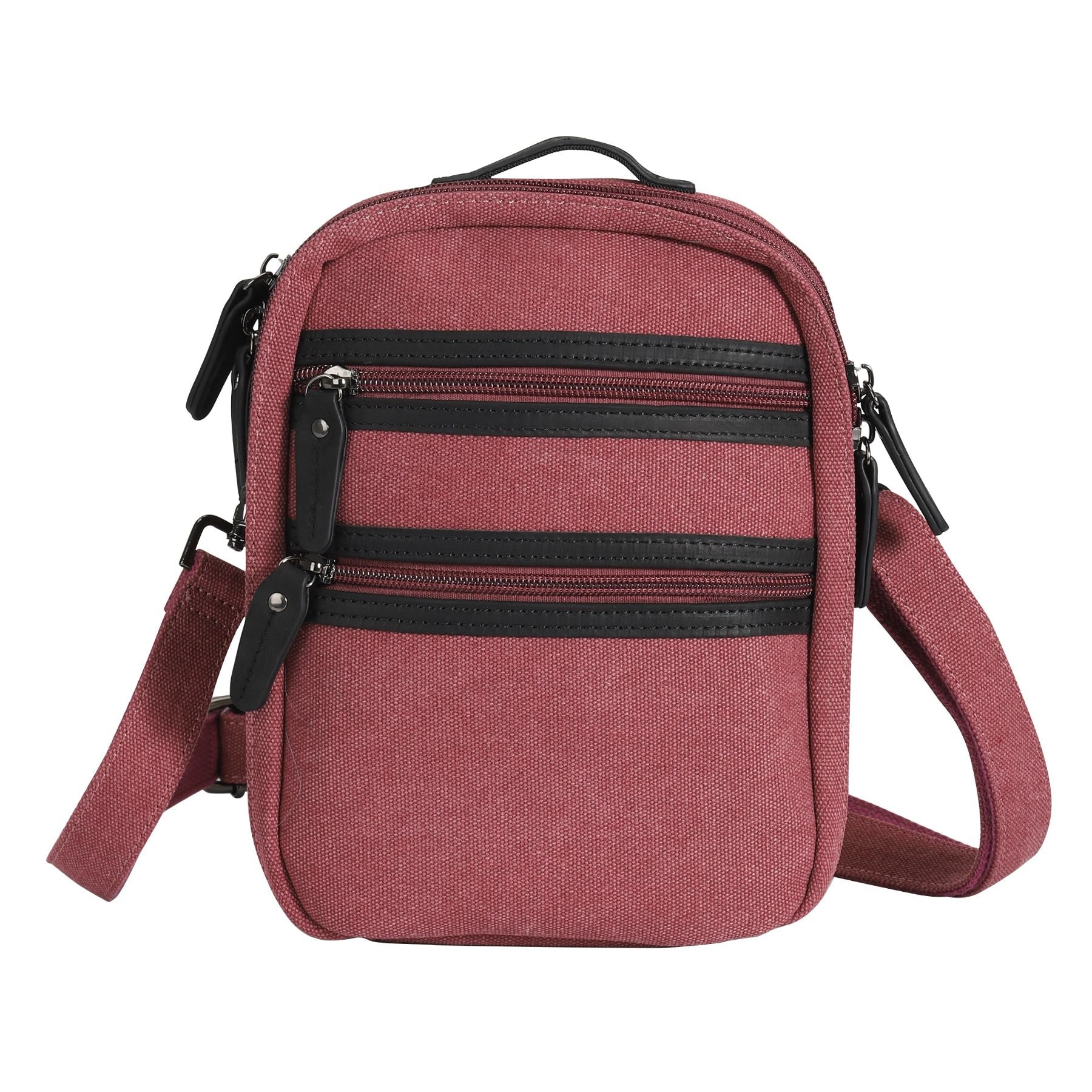 Concealed carry Jax Canvas Sling by DS Conceal crossbody with double zipper and soft gray lining