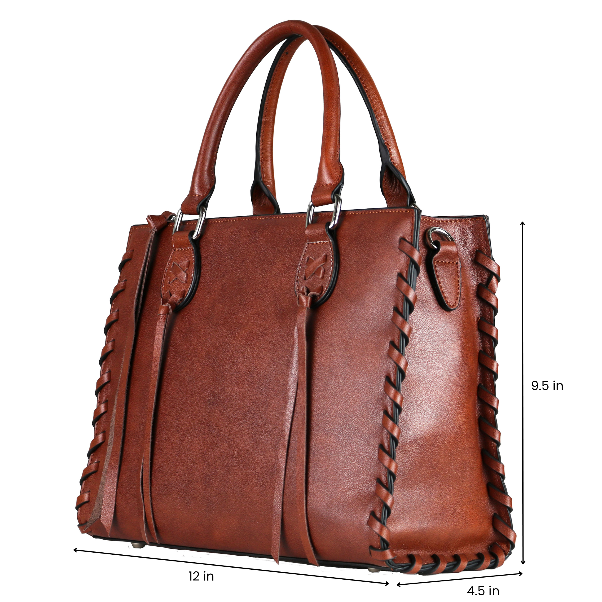 Concealed Carry Emma Leather Satchel - Designer Concealed Carry Purse - YKK Locking Purse with Universal Holster - Leather Bag For Gun Owners - Easy Conceal Carry - CCW Purse for Women - Conceal and Carry purse for Handgun - Designer Luxury Conceal Carry Handbag - Handbag Gun and Pistol Bag - Handbag for concealed gun - Hidden Gun Bag