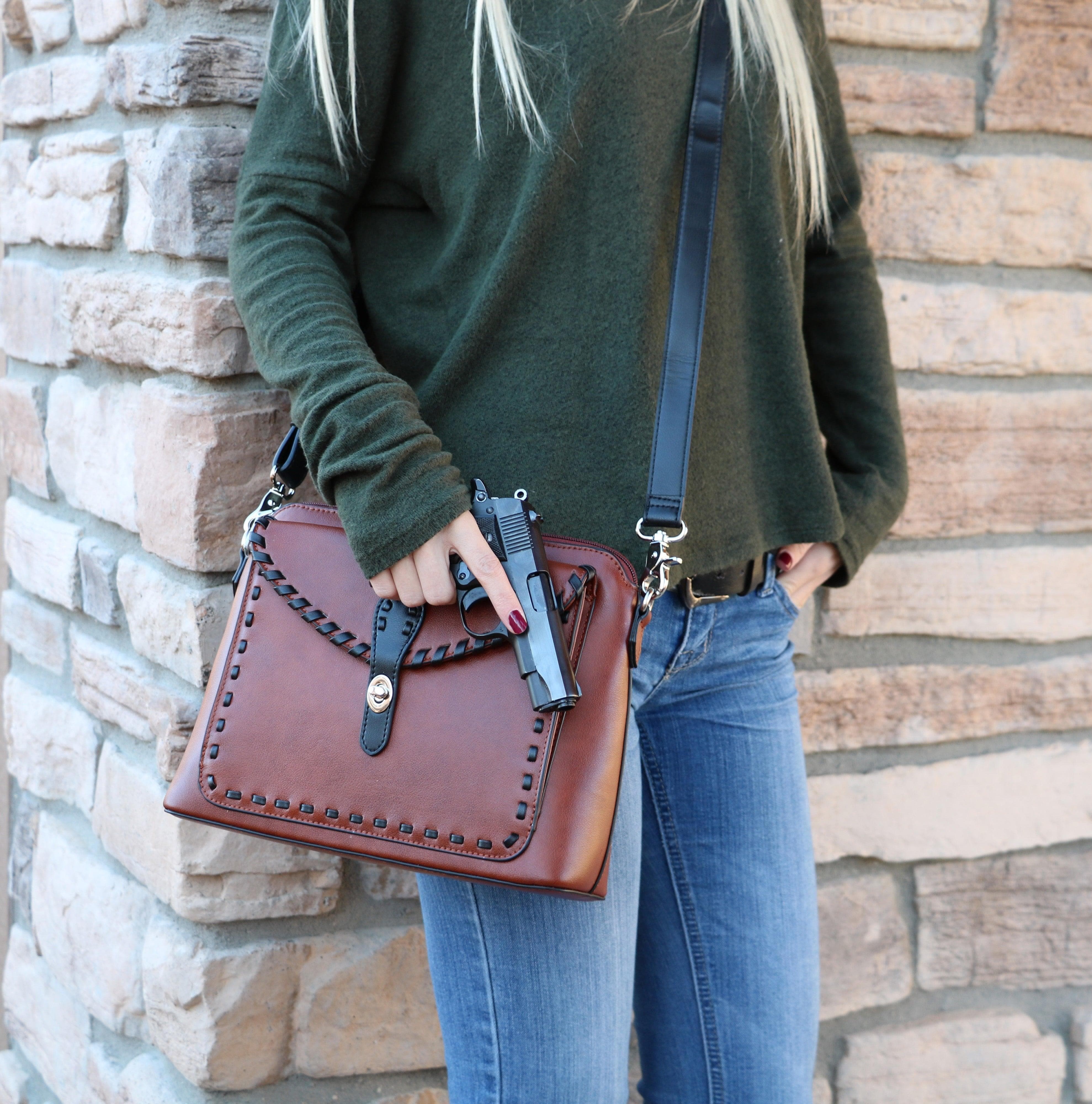Concealed Carry Evelyn Leather Crossbody - Lady Conceal - soft leather shoulder bags for women's - crossbody bags for everyday use - most popular crossbody bag - crossbody bags for guns - crossbody handgun bag - Unique Hide Purse - Conceal Carry Western Purse - Stylish Carry Evelyn Leather Bag - Bag for Conceal Carrying Women - - Gun Bag for Women