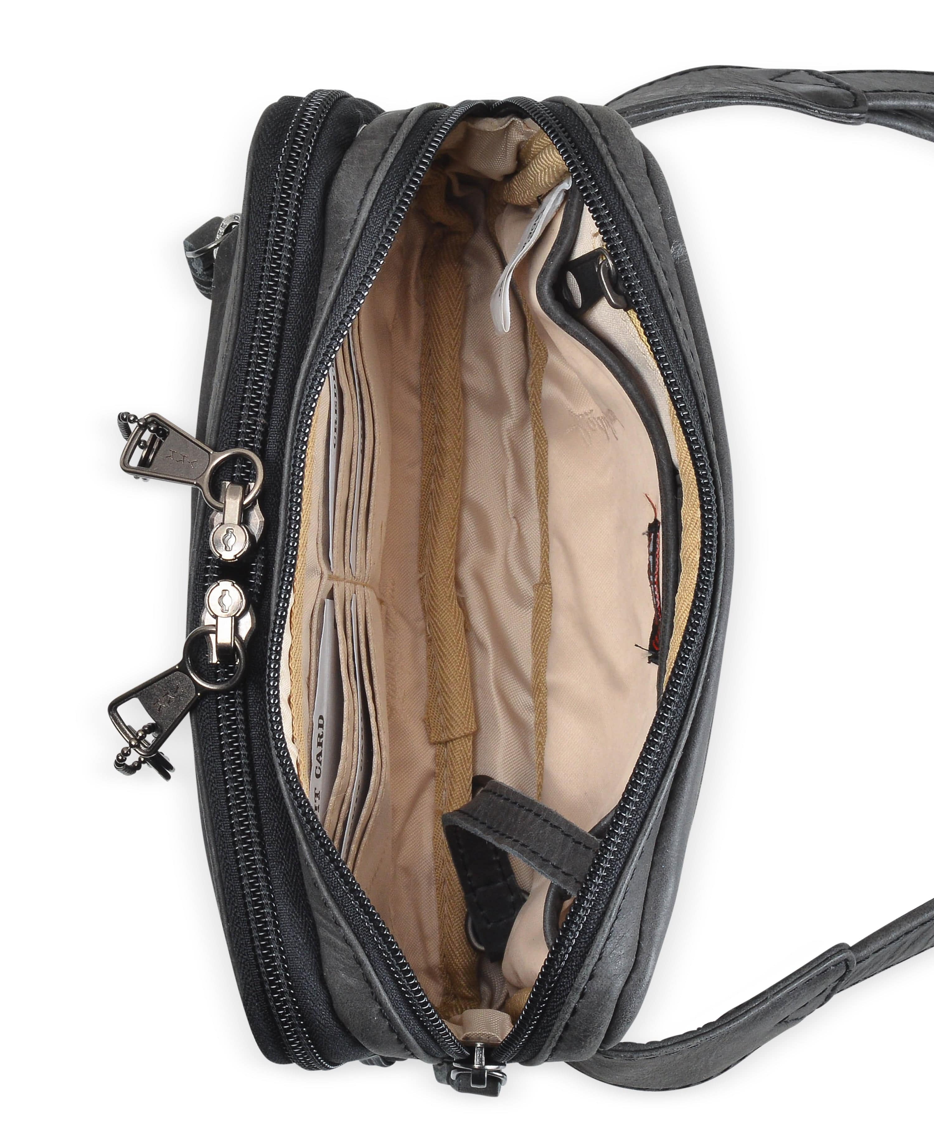 Concealed Carry Kailey Leather Purse Pack - Lady Conceal - Concealed Carry Purse - most popular crossbody bag - crossbody handgun bag - crossbody bags for everyday use - Lady Conceal - Unique Hide Purse - Locking YKK Purse - Fanny Pack for Gun and Pistol - Easy CCW - Fast Draw Bag - Secure Gun Bag