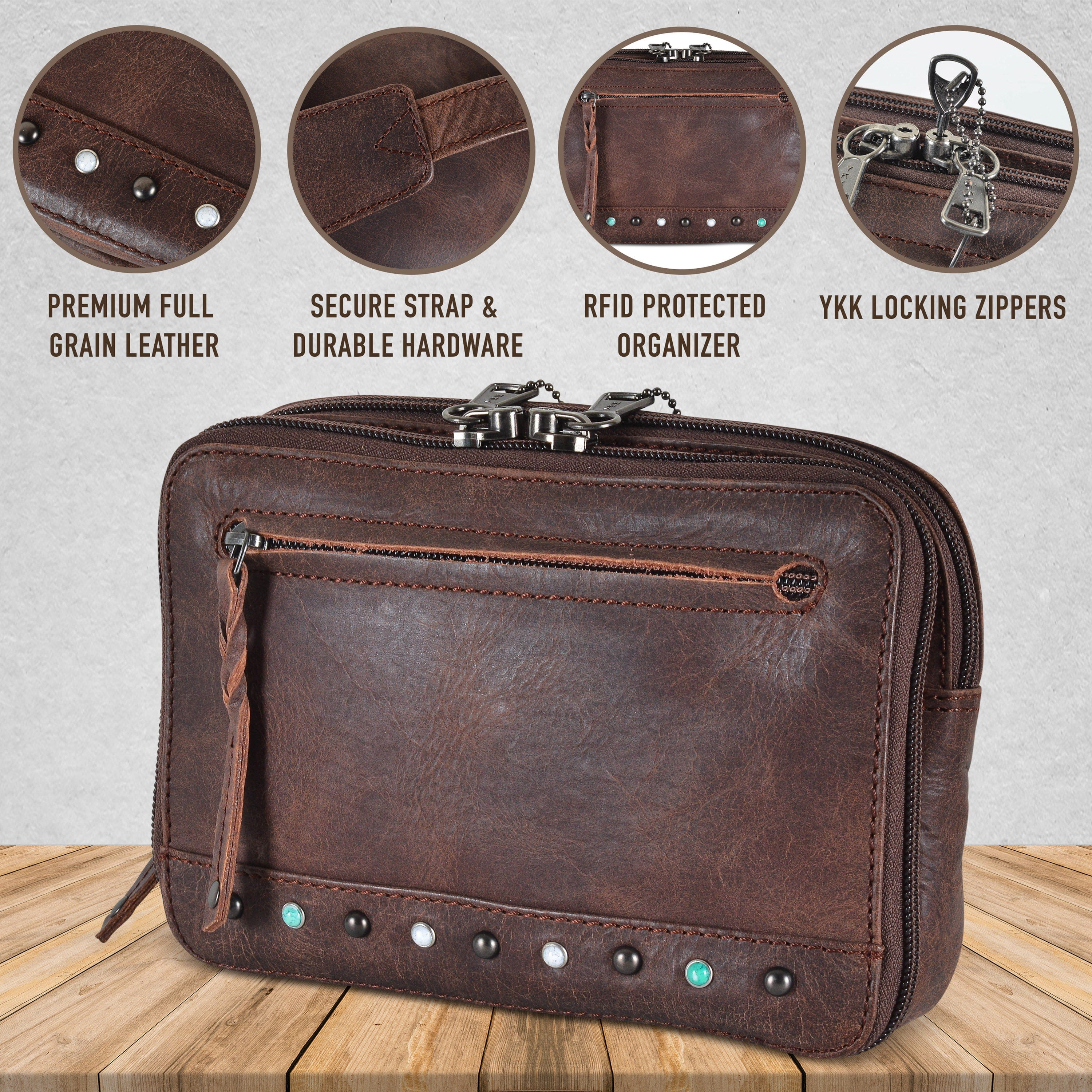Concealed Carry Kailey Leather Purse Pack - Lady Conceal - Concealed Carry Purse - most popular crossbody bag - crossbody handgun bag - crossbody bags for everyday use - Lady Conceal - Unique Hide Purse - Locking YKK Purse - Fanny Pack for Gun and Pistol - Easy CCW - Fast Draw Bag - Secure Gun Bag