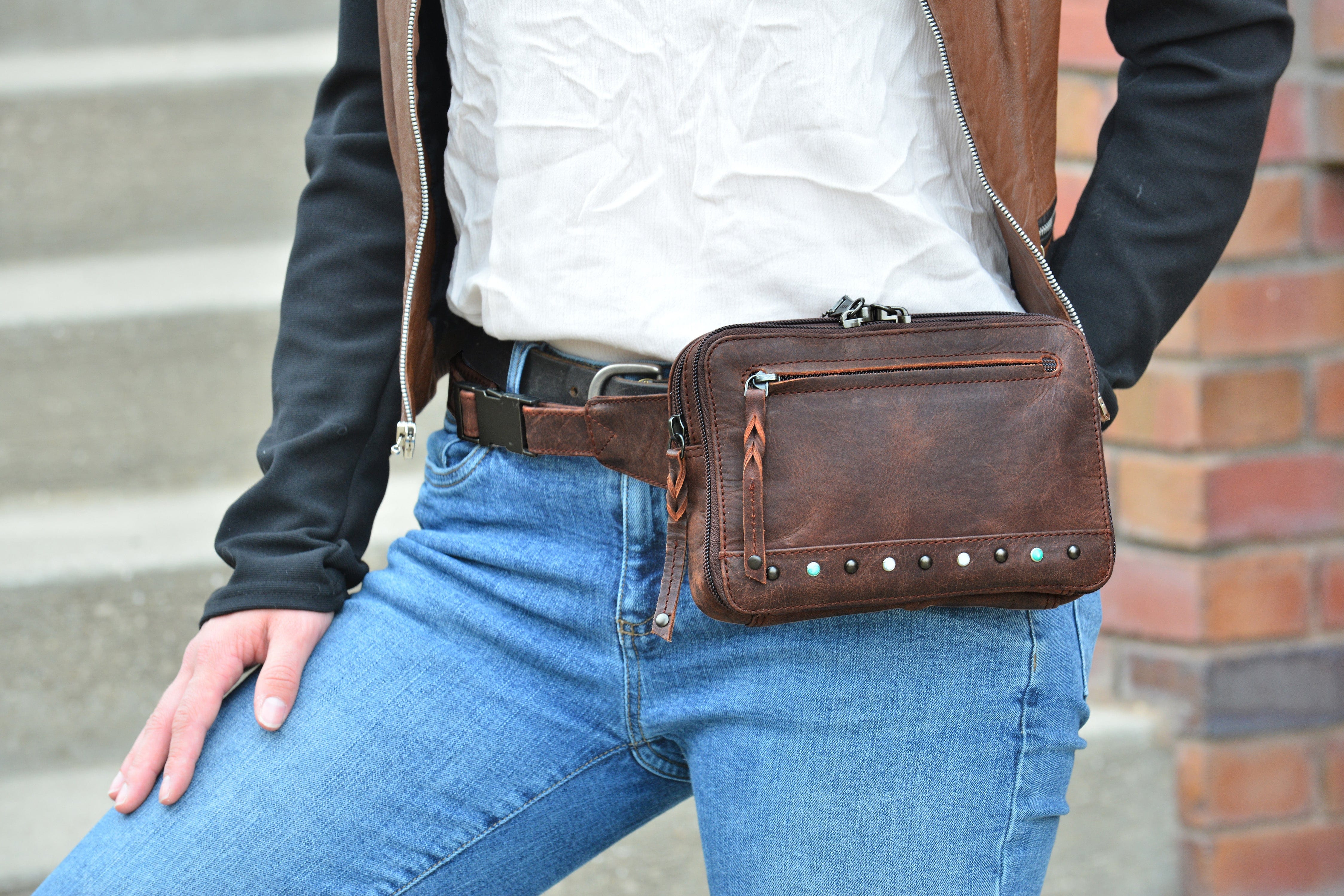 Concealed Carry Kailey Leather Purse Pack - Lady Conceal - Concealed Carry Purse - most popular crossbody bag - crossbody handgun bag - crossbody bags for everyday use - Lady Conceal - Unique Hide Purse - Locking YKK Purse - Fanny Pack for Gun and Pistol - Easy CCW - Fast Draw Bag - Secure Gun Bag