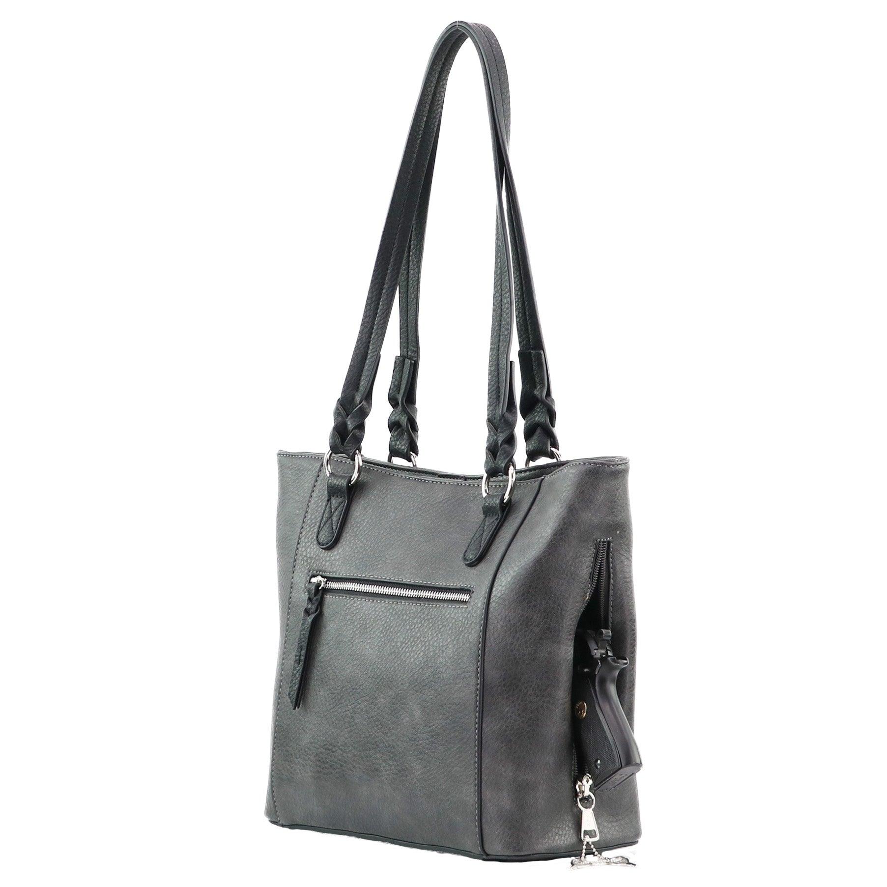 Concealed Carry Grace Tote - Lady Conceal - Women conceal carry purse for pistol - Designer Luxury Tote Carry Handbag - YKK Locking Zippers and Universal Holster - Easy Concealed Carry - Quick Gun Draw - Safe Gun Bag - Designer Luxury Conceal Carry Handbag - carry Handbag for gun carry - concealed carry gun Handbag with locking zipper - concealed carry Handbag for woman