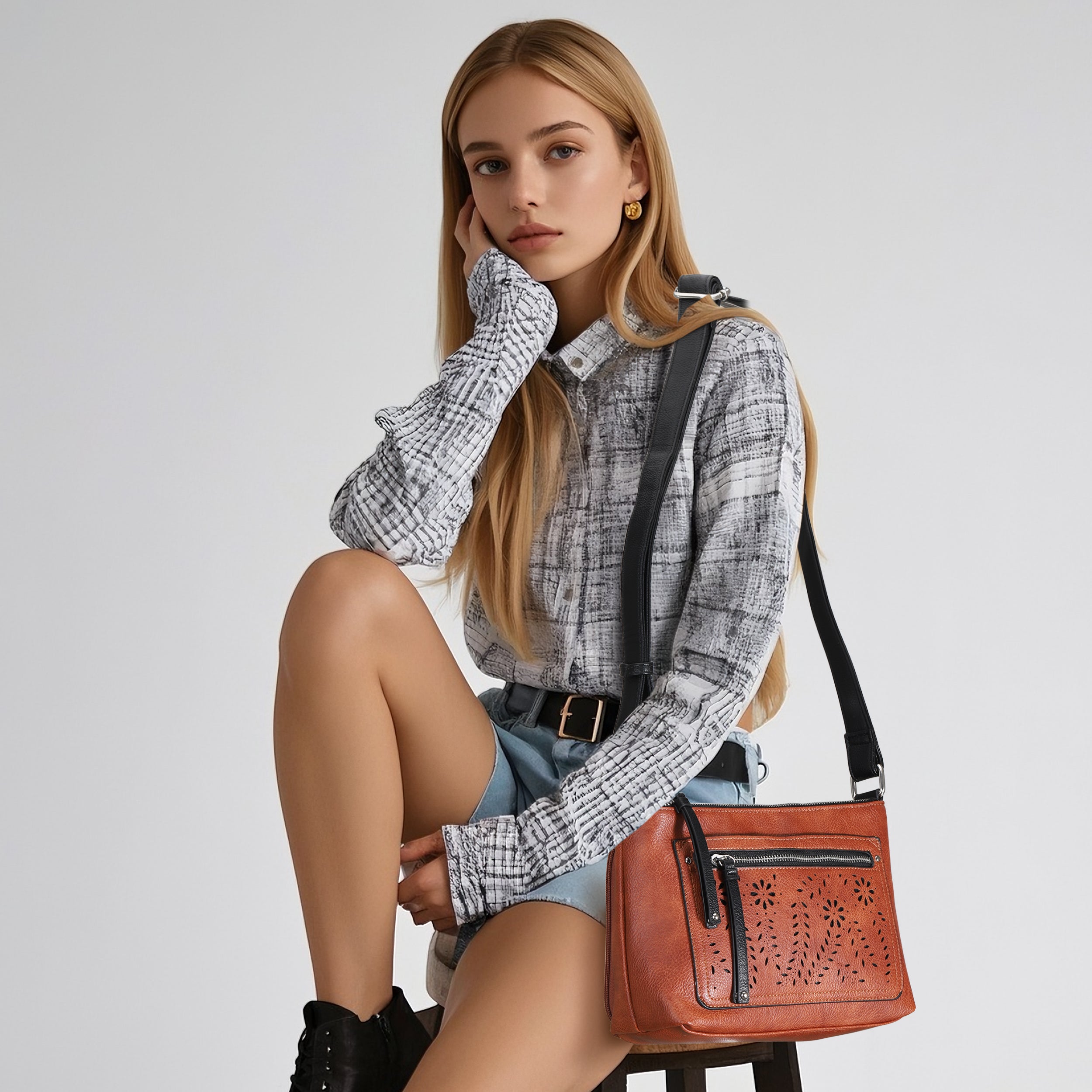Concealed Carry Skylar Crossbody - Lady Conceal - Concealed Carry Purse - American Owned Firearm Brand - crossbody bag for concealed gun carry - concealed carry gun bags - concealed carry crossbody bag - concealed carry purse crossbody - Gift for gun owners - EDC Handbags - Tactical Holster Bag