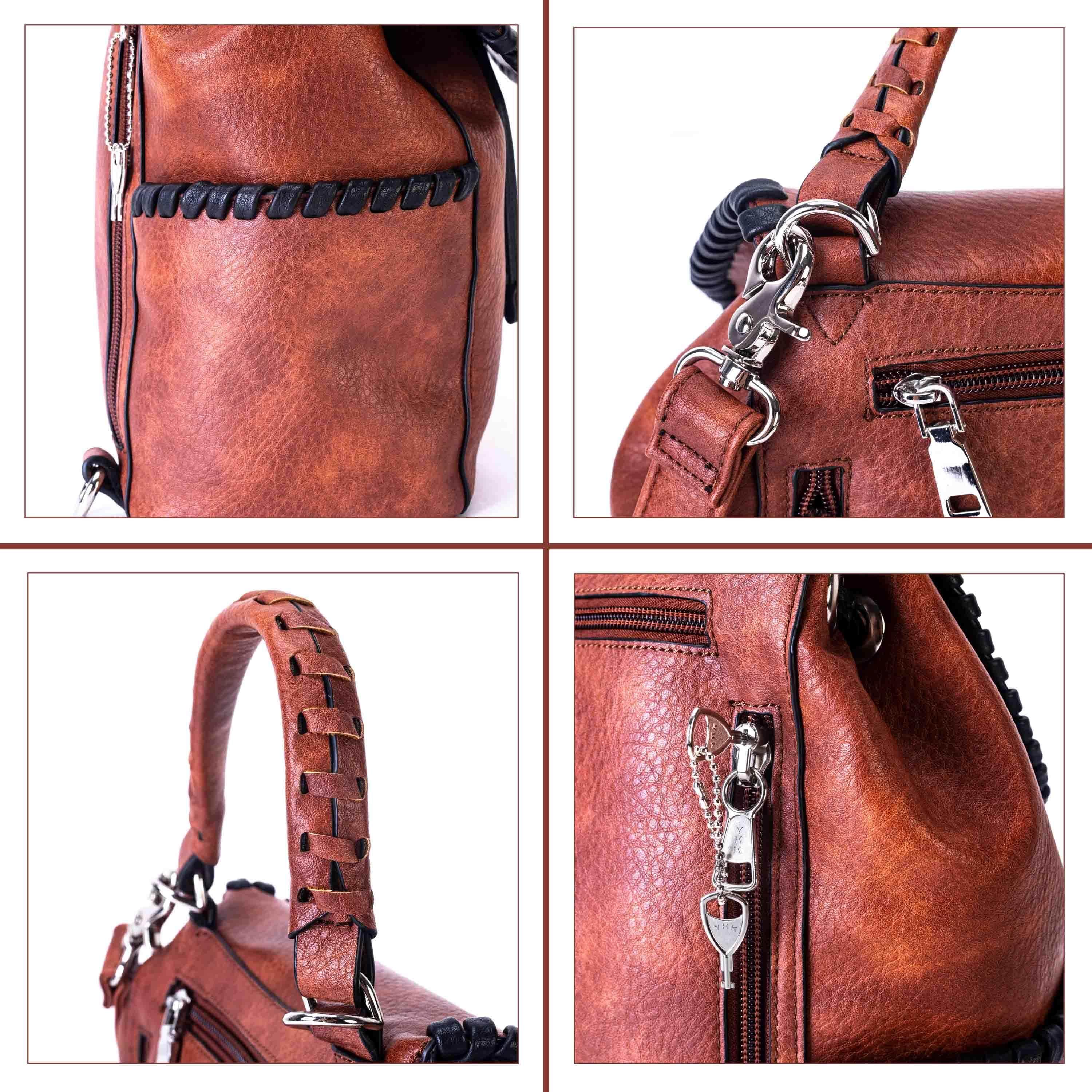 Concealed Carry Madelyn Backpack - Lady Conceal Bags - Lady Conceal - Backpack with Universal Holster - Locking YKK - Backpack for Conceal Carry - best gun carry backpack - Pistol and Firearm Bag - Western Hide Backpack - Boho Stylish Backpack for Women - Universal Holster Bag - Women's Concealed Carry Bagpack - premium leather backpack