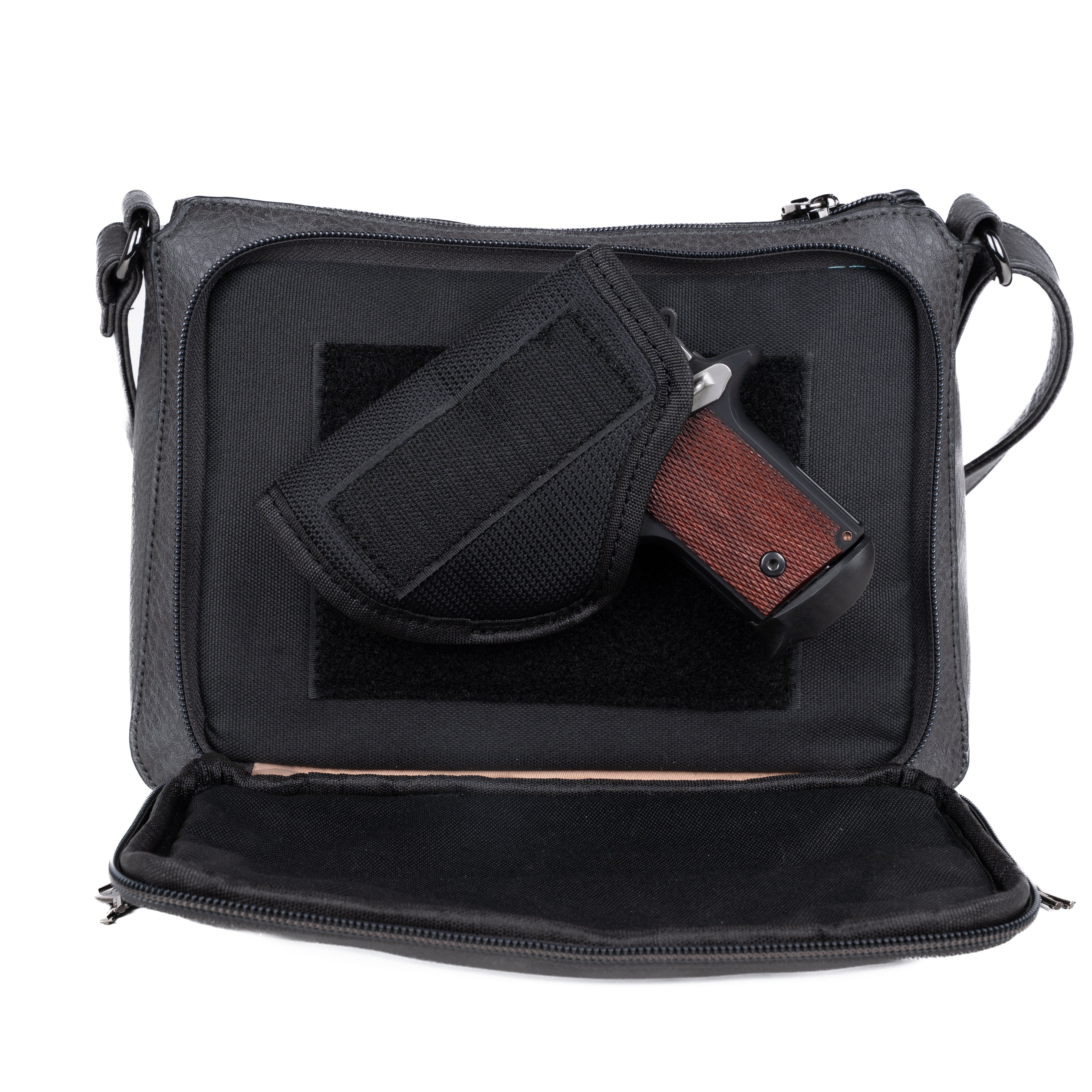 Concealed Carry Kinsley Crossbody Wallet- YKK Locking Zippered Bag - Easy Conceal Carry - CCW Purse for Women - concealed carry Handbag for woman - Crossbody with RFID Slim Wallet - CCW Bag for Pistol - Fast and Easy Draw Bag