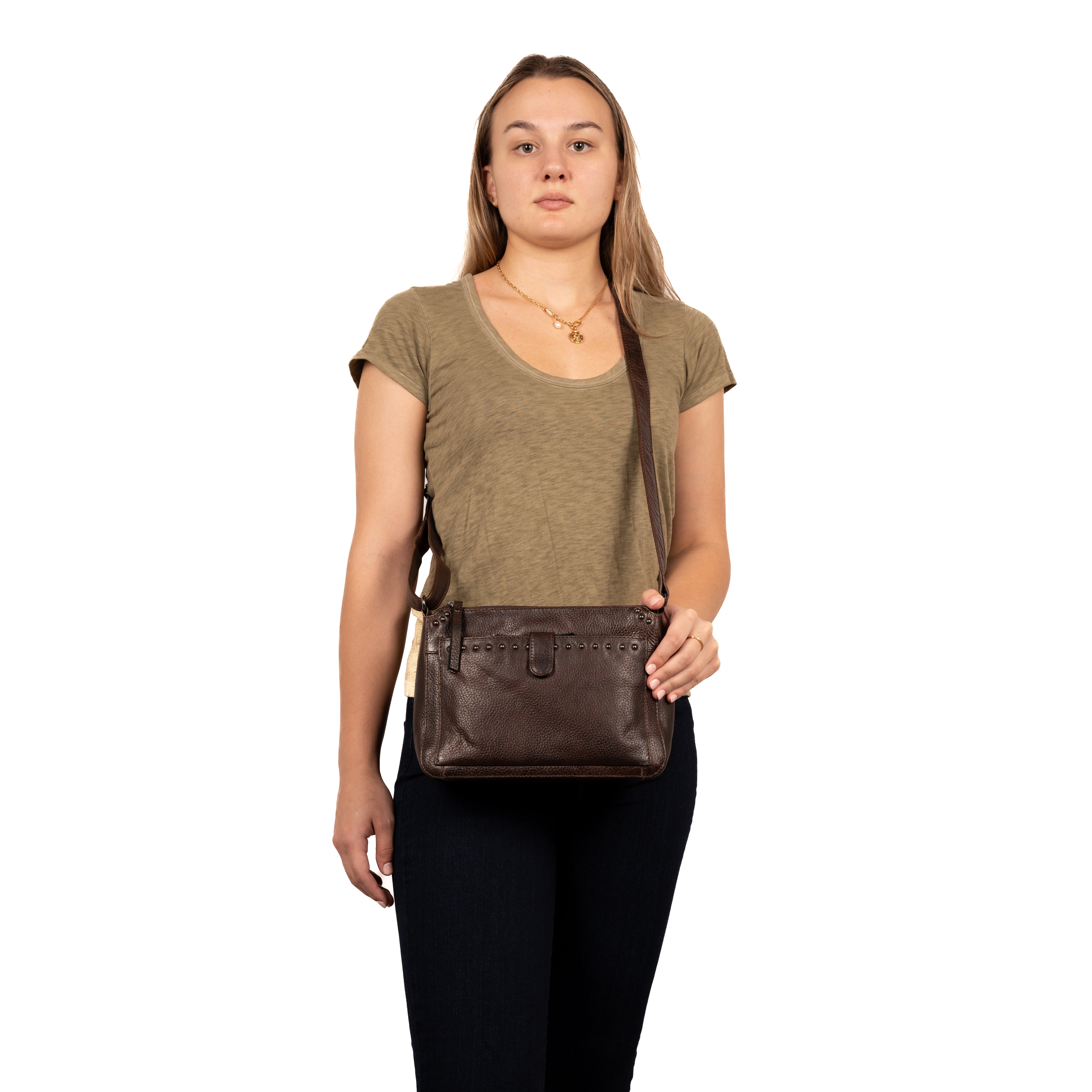 Leah Buffalo Crossbody – RFID Organizer & Locking Gun Pocket by Lady Conceal Wholesale Only