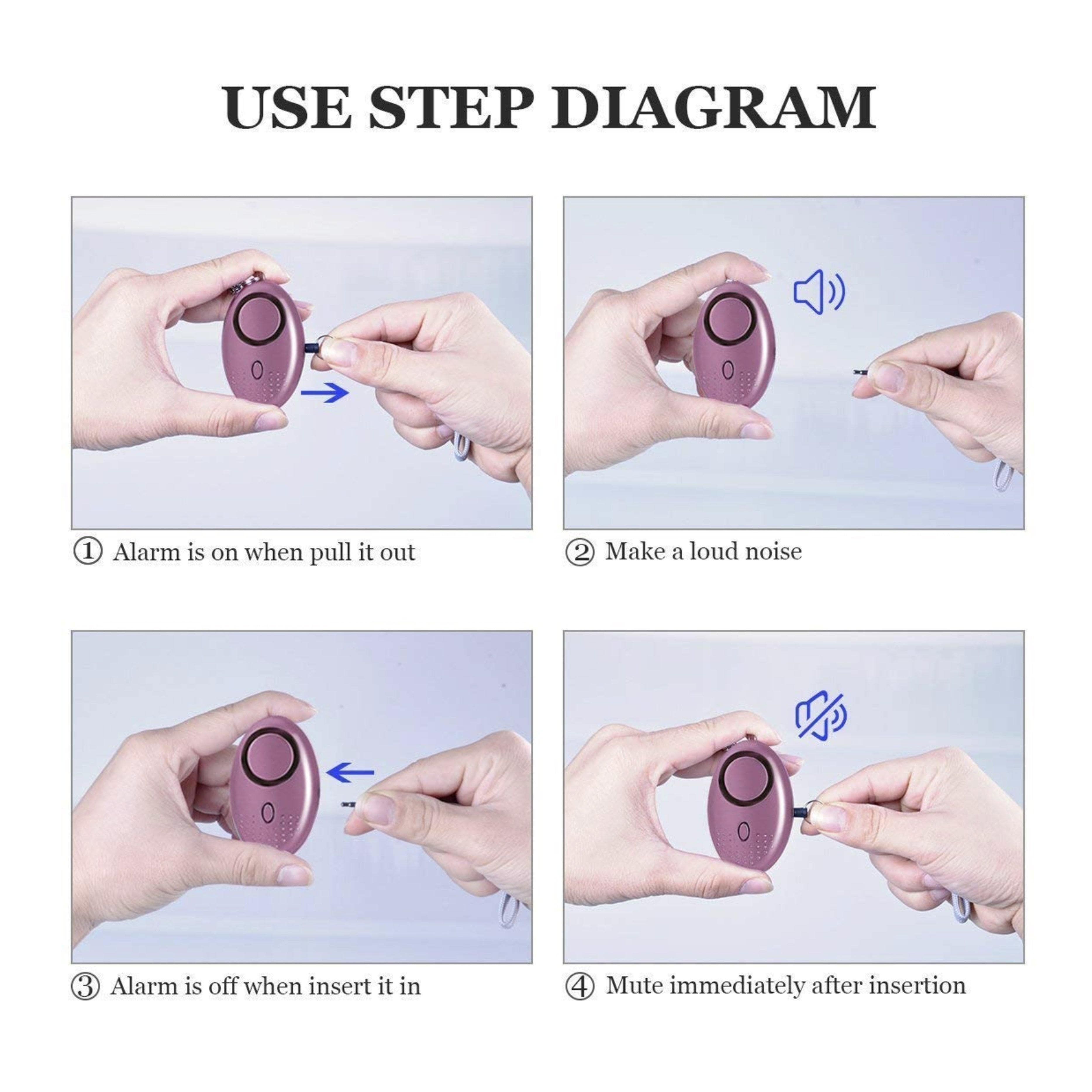 Protective Alarm Keychain for Women, Lady Conceal EDC Item, Tactical Self Defense Gear, Gun Show Inventory, USA Owned Distributor