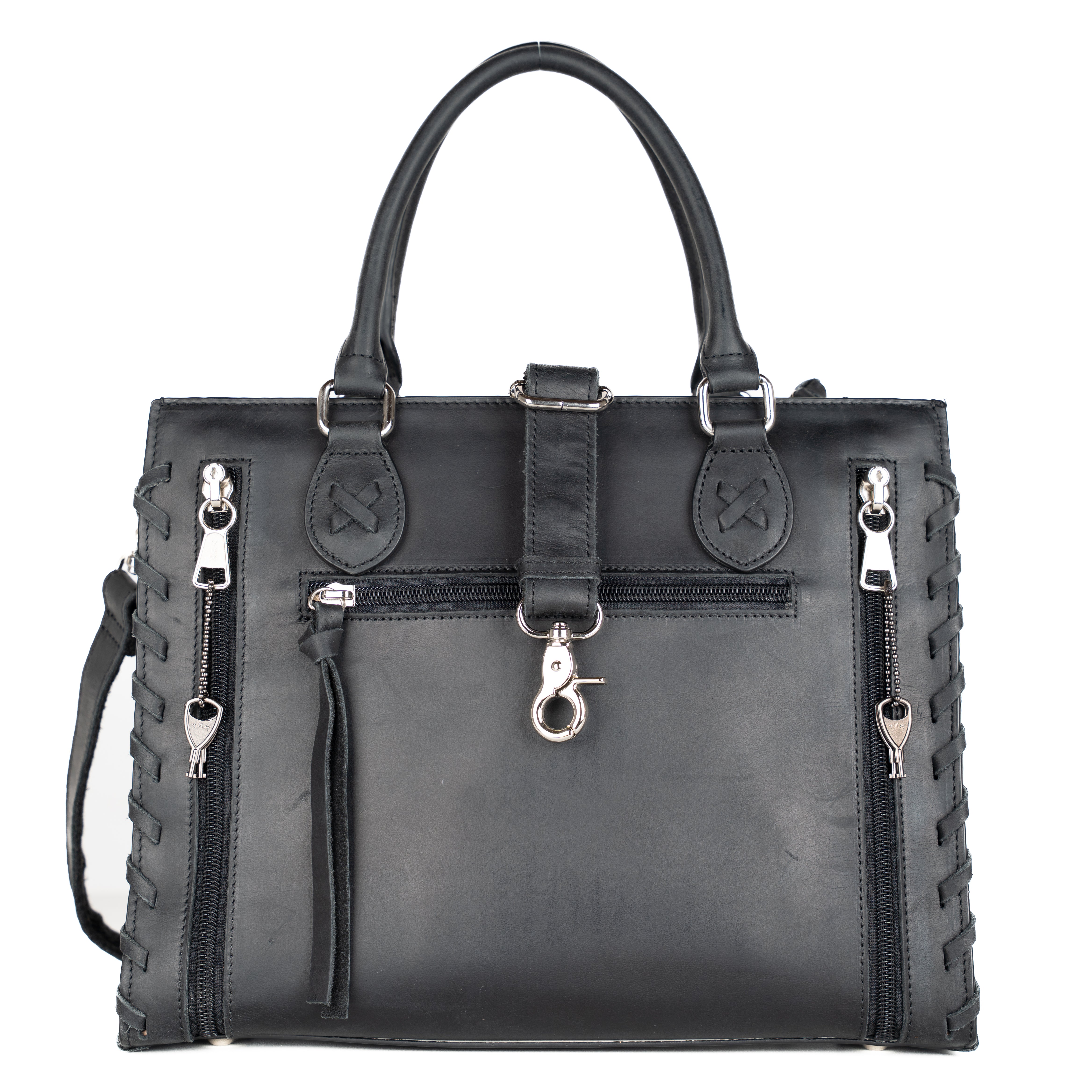 Concealed Carry Emma Leather Satchel - Designer Concealed Carry Purse - YKK Locking Purse with Universal Holster - Leather Bag For Gun Owners - Easy Conceal Carry - CCW Purse for Women - concealed carry Handbag for woman - Conceal and Carry purse for Hand