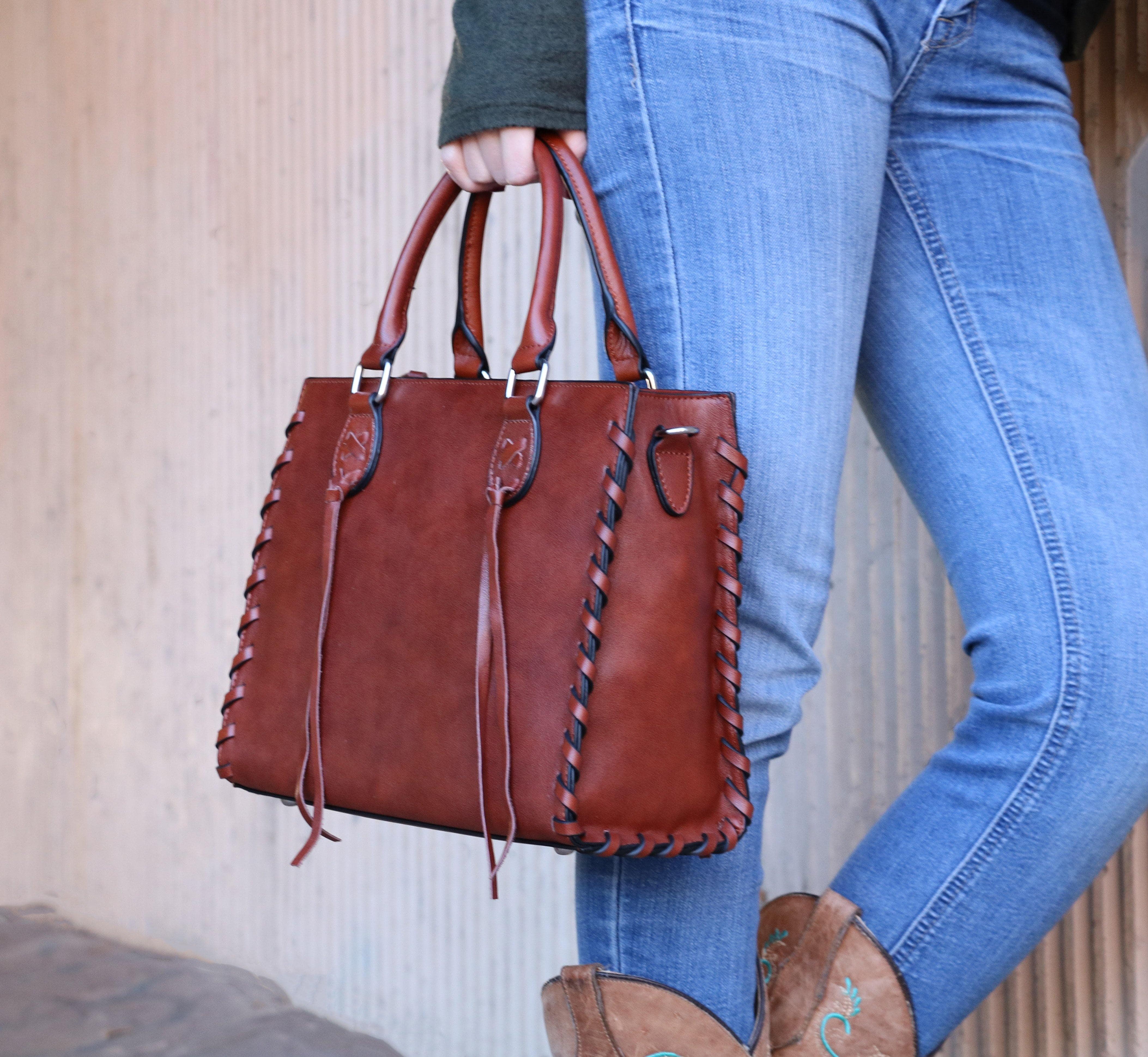Concealed Carry Emma Leather Satchel - Designer Concealed Carry Purse - YKK Locking Purse with Universal Holster - Leather Bag For Gun Owners - Easy Conceal Carry - CCW Purse for Women - concealed carry Handbag for woman - Conceal and Carry purse for Handgun - Designer Luxury Conceal Carry Handbag - Unique Hide Handbag Gun and Pistol Bag - carry Handbag for concealed gun carry - Unique Emma gun Handbag -