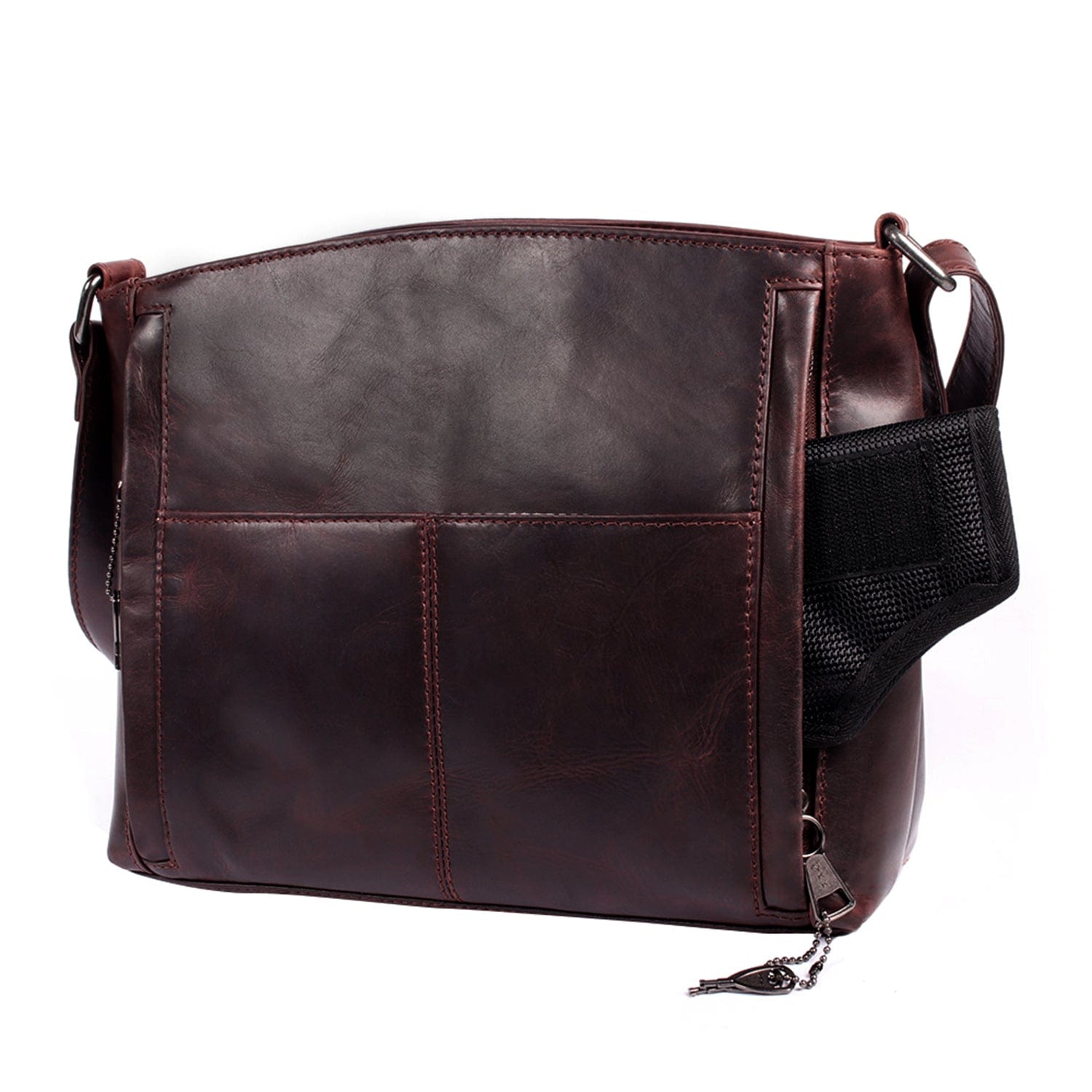 Concealed Carry Brynn Arched Leather Crossbody - Lady Conceal - Concealed Carry Purse - conceal and carry purse for women - tactical pistol bag - Locking Conceal and Carry Purse with Universal Holster for Handguns - Unique Hide Crossbody Gun and Pistol Bag