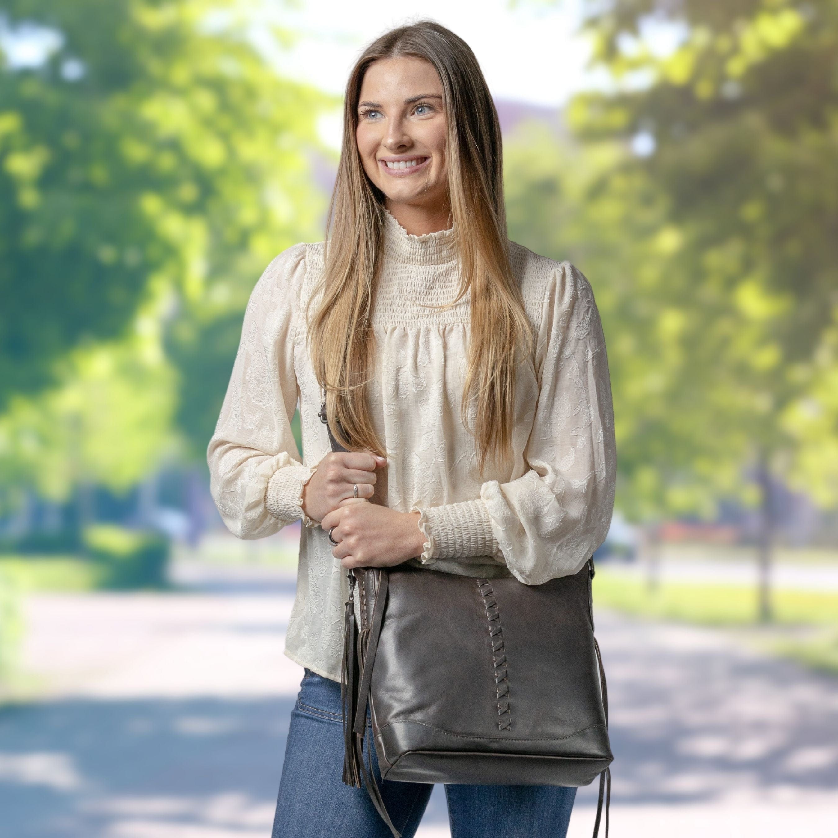 Concealed Carry Blake Scooped Leather Crossbody - Lady Conceal - Concealed Carry Purse - black crossbody purse designer - black owned purse designers - crossbody bag for concealed gun carry - concealed carry gun bags - concealed carry crossbody bag - concealed carry purse crossbody - Gift for gun owners - Women Gun Bag - most popular crossbody bag - crossbody handgun bag - crossbody bags for everyday use