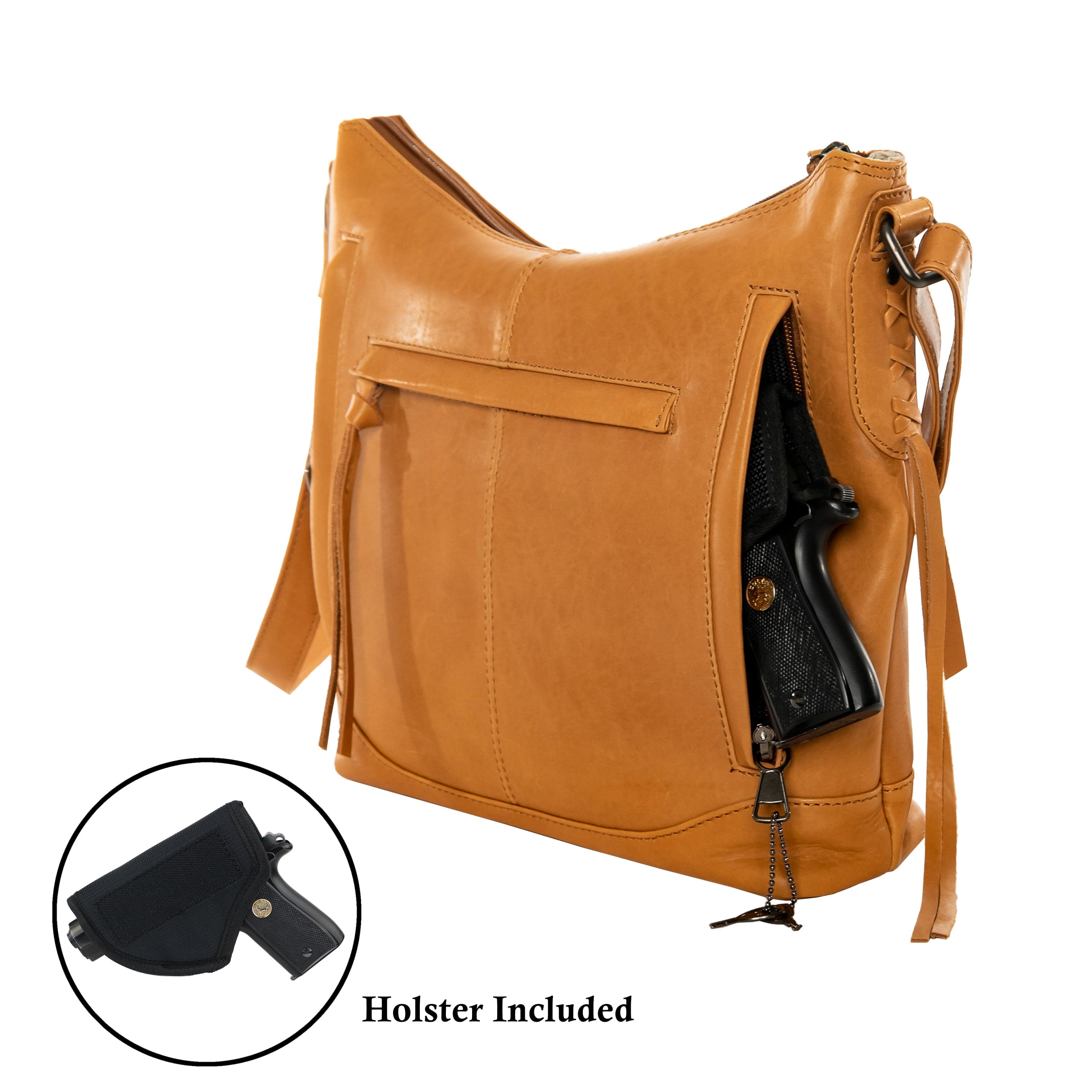 Concealed Carry Blake Scooped Leather Crossbody - Lady Conceal - Concealed Carry Purse - black crossbody purse designer - black owned purse designers - crossbody bag for concealed gun carry - concealed carry gun bags - concealed carry crossbody bag - concealed carry purse crossbody - Gift for gun owners - Women Gun Bag - most popular crossbody bag - crossbody handgun bag - crossbody bags for everyday use