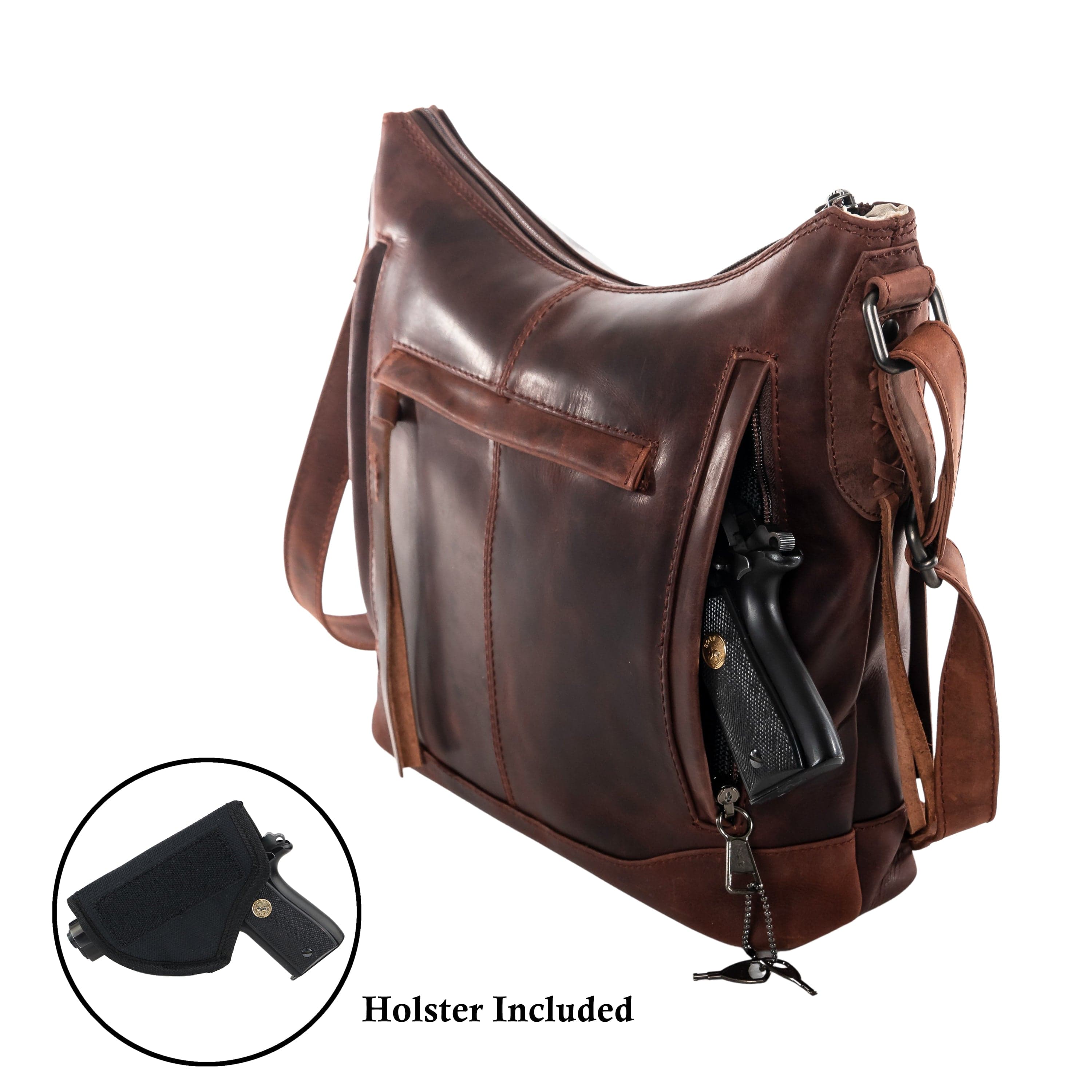 Concealed Carry Blake Scooped Leather Crossbody - Lady Conceal - Concealed Carry Purse - black crossbody purse designer - black owned purse designers - crossbody bag for concealed gun carry - concealed carry gun bags - concealed carry crossbody bag - concealed carry purse crossbody - Gift for gun owners - Women Gun Bag - most popular crossbody bag - crossbody handgun bag - crossbody bags for everyday use