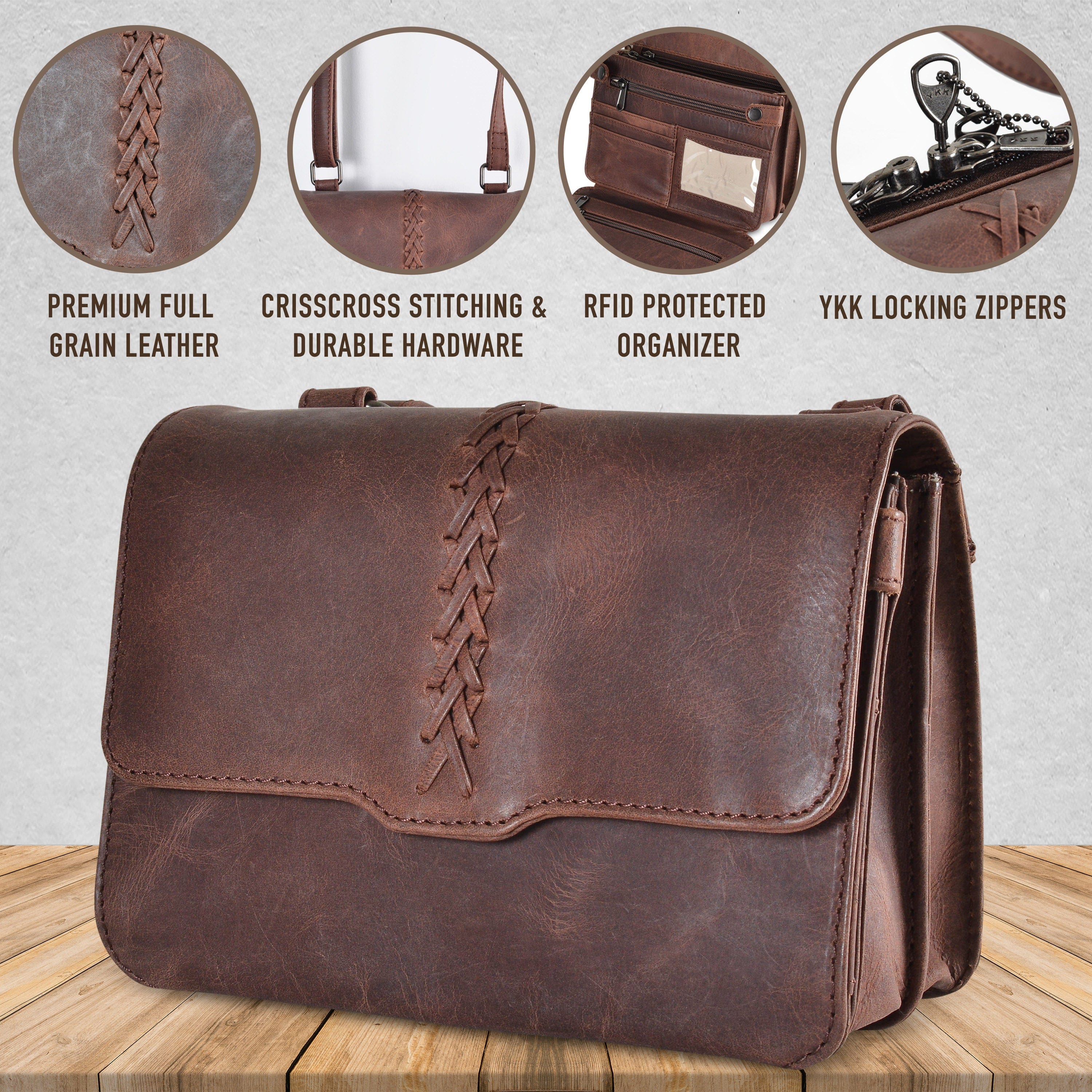 Concealed Carry Jolene Leather Crossbody Organizer - YKK Locking Purse with Universal Holster - Women CCW Crossbody Holster soft leather shoulder bags for women's - crossbody bags for everyday use - most popular crossbody bag - crossbody bags for guns - crossbody handgun bag - Unique Hide Purse - Conceal Carry Western Purse - Stylish Carry Cheetah Leather Bag - Bag for Conceal Carrying Women - Gun Bag for Women