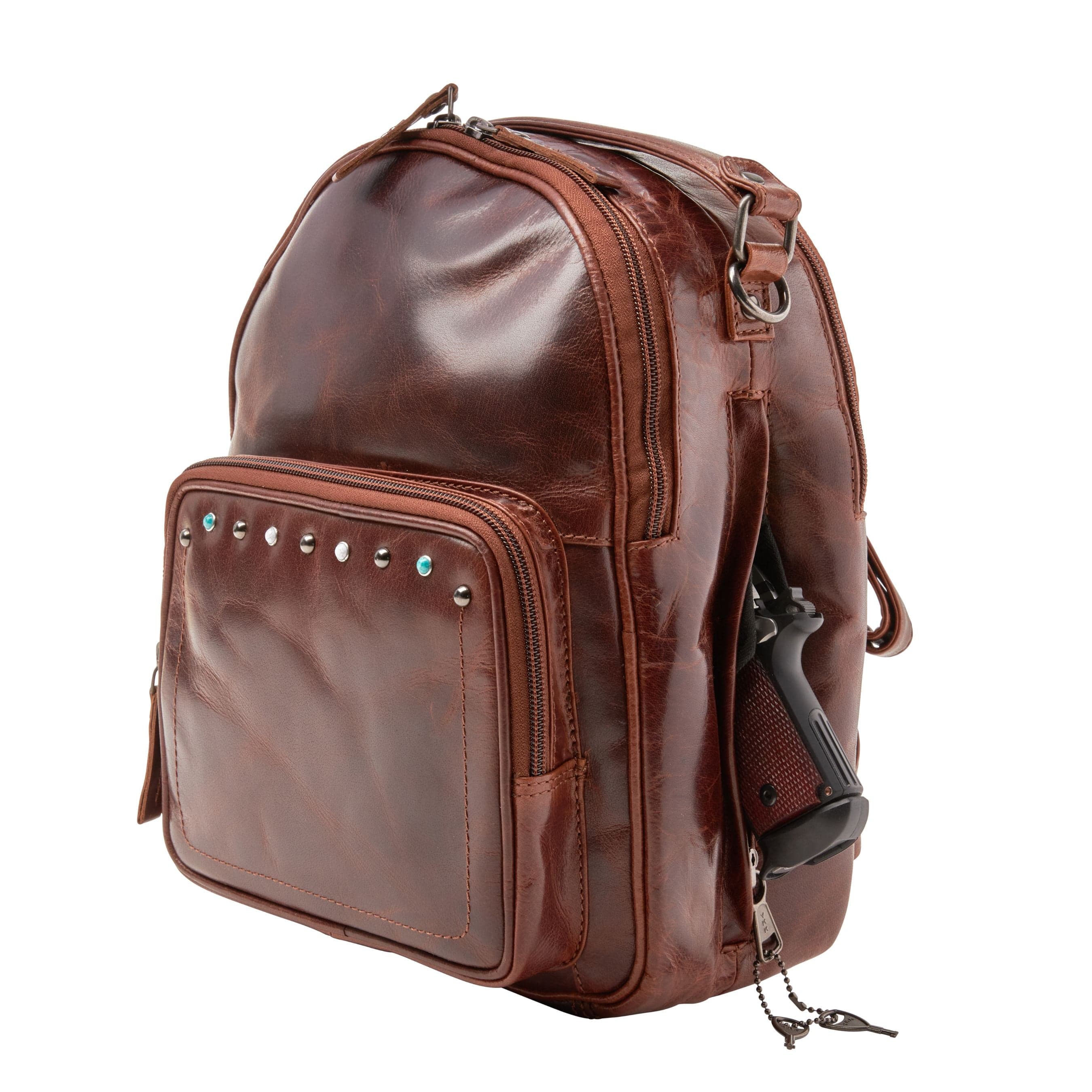 Concealed Carry Sawyer Leather Backpack - Locking YKK Holster Purse - Women Bag for Gun - Gun Owner Outdoor Bag - Outdoors Gun Bag - Women's Conceal Carry Purse for Firearm - Women Gun Users - gun carrier backpack - best gun carrying backpack- best gun carry backpack - Pistol and Firearm Bag - Western Hide Backpack - Boho Stylish Backpack for Women - Universal Holster Bag - Marley Unisex Backpack - Women's Concealed Carry Bagpack - premium leather backpack