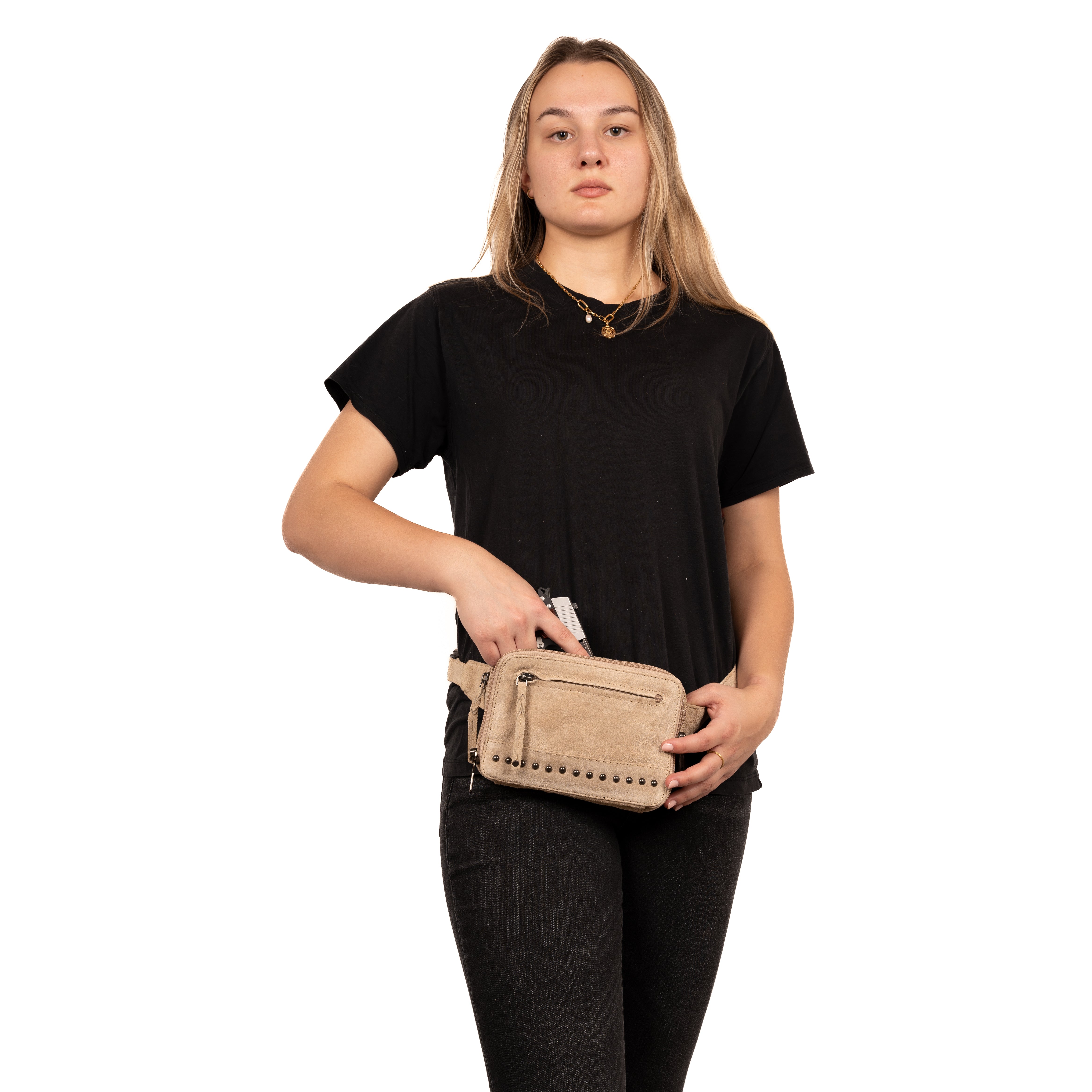 Concealed Carry Kailey Leather Purse Pack - Lady Conceal - Concealed Carry Purse - most popular crossbody bag - crossbody handgun bag - crossbody bags for everyday use - Lady Conceal - Unique Hide Purse - Locking YKK Purse - Fanny Pack for Gun and Pistol