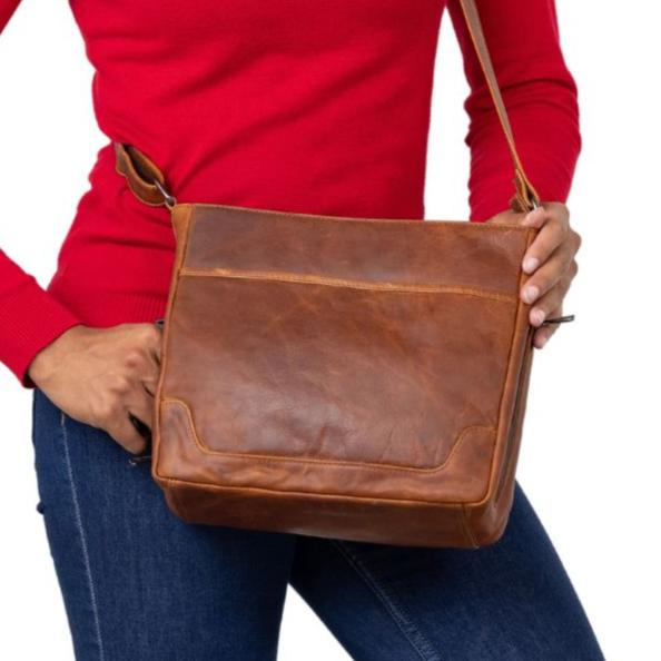 Concealed Carry Lydia Leather Crossbody - YKK Locking Zippers and Universal Holster - Soft Leather conceal and carry bag - Tactical womans purse for pistol - Concealed Carry Purse - most popular crossbody bag - crossbody handgun bag - crossbody bags for everyday use - Lady Conceal - Unique Hide Purse - Locking YKK Purse - Fanny Pack for Gun and Pistol - Easy CCW - Fast Draw Bag - Secure Gun Bag