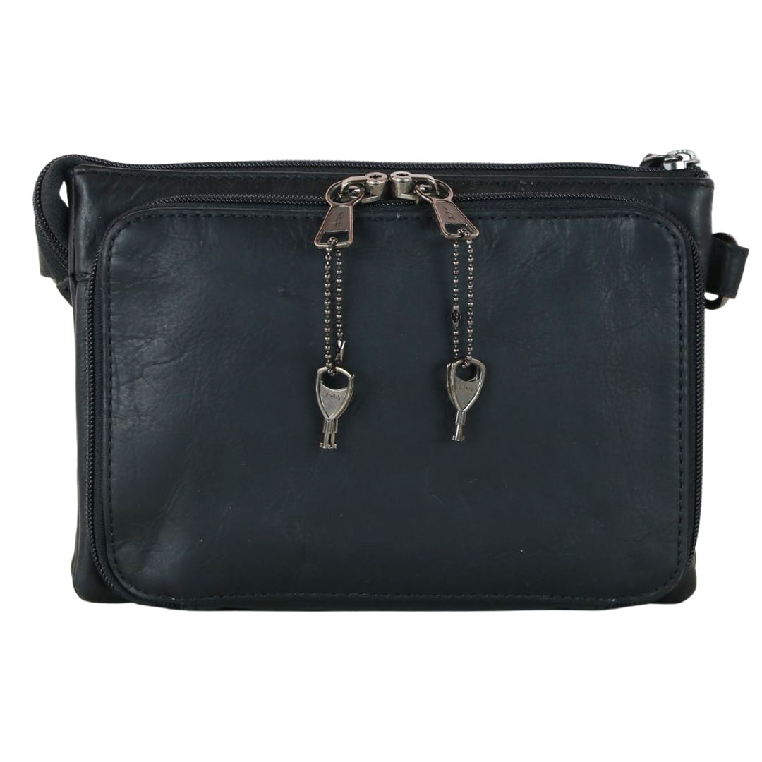 Concealed Carry Crossbody Bag by Lady Conceal, Natasha Leather Holster Purse, Dealer, Secure Locking, Pistol and Gun Goods