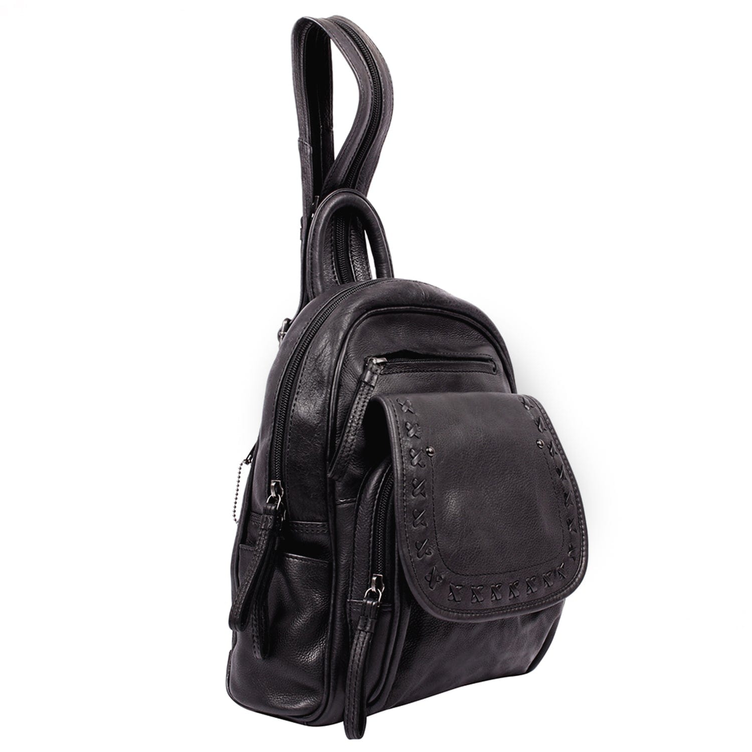 Concealed Carry RFID Daisy Leather Backpack - Locking Concealment Bag for Pistol - Outdoors Gun Bag - Women's Conceal Carry Purse for Firearm - Women Gun Users - gun carrier backpack - best gun carrying backpack- best gun carry backpack - Pistol and Firearm Bag - Western Hide Backpack - Boho Stylish Backpack for Women - Universal Holster Bag - Marley Unisex Backpack - Women's Concealed Carry Bagpack - premium leather backpack