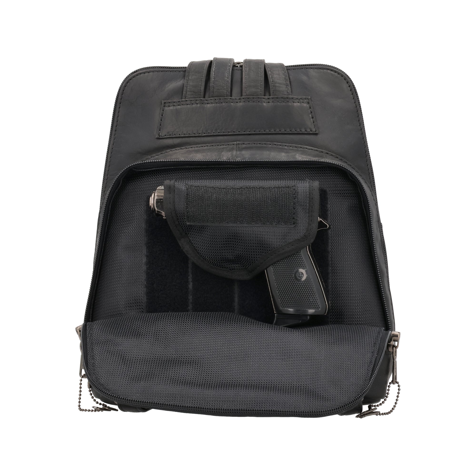 Concealed Carry Jayden Leather Backpack - Locking Concealment Bag for Pistol - Outdoors Gun Bag - Women's Conceal Carry Purse for Firearm - Women Gun Users - gun carrier backpack - best gun carrying backpack- best gun carry backpack - Pistol and Firearm B