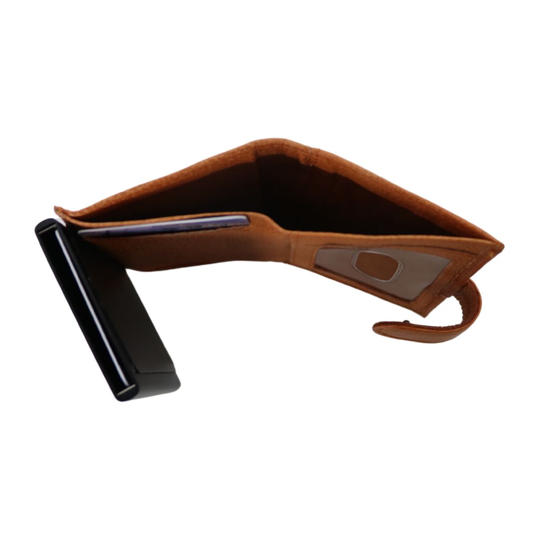 Nova Compact RFID Wallet – Lady Conceal Leather Pop-Up Card Wallet for Bills and Coins - Dealer Favorites