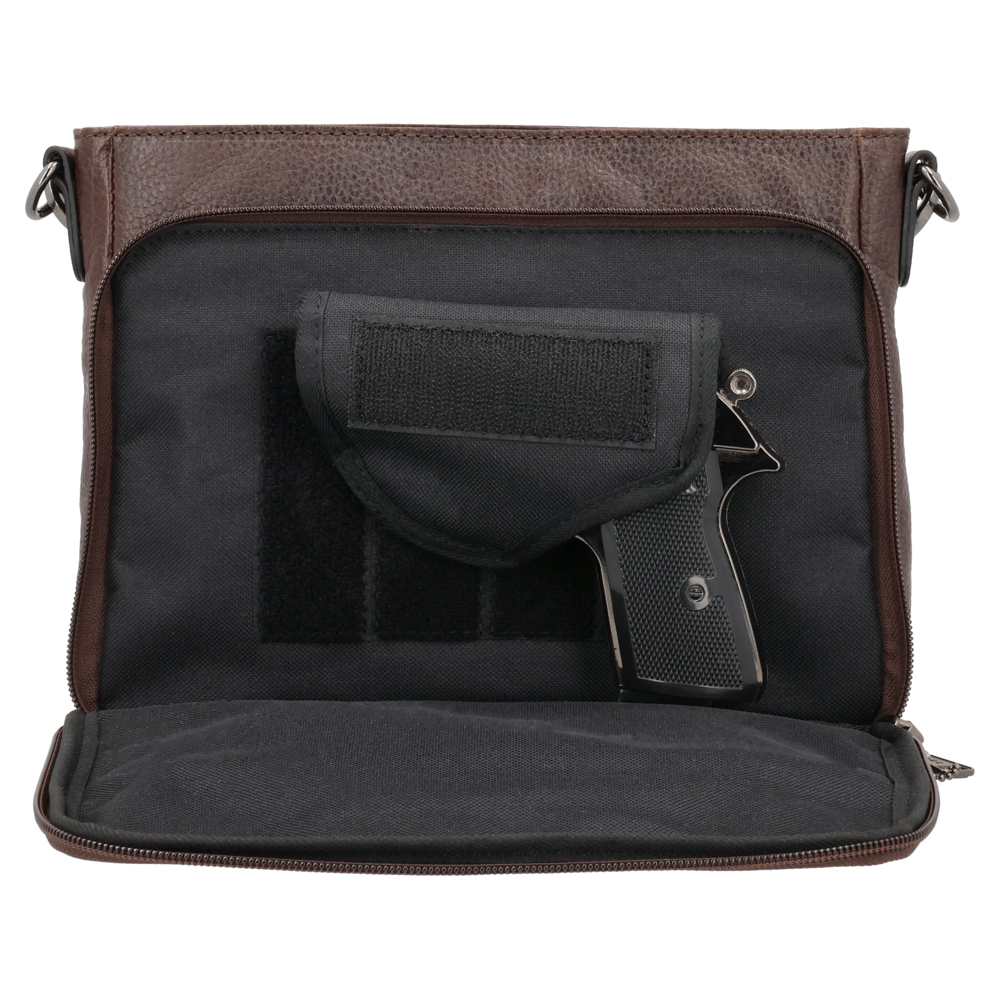Concealed Carry Crossbody - Buffalo leather, RFID wallet, universal holster, stylish defense, Lady Conceal