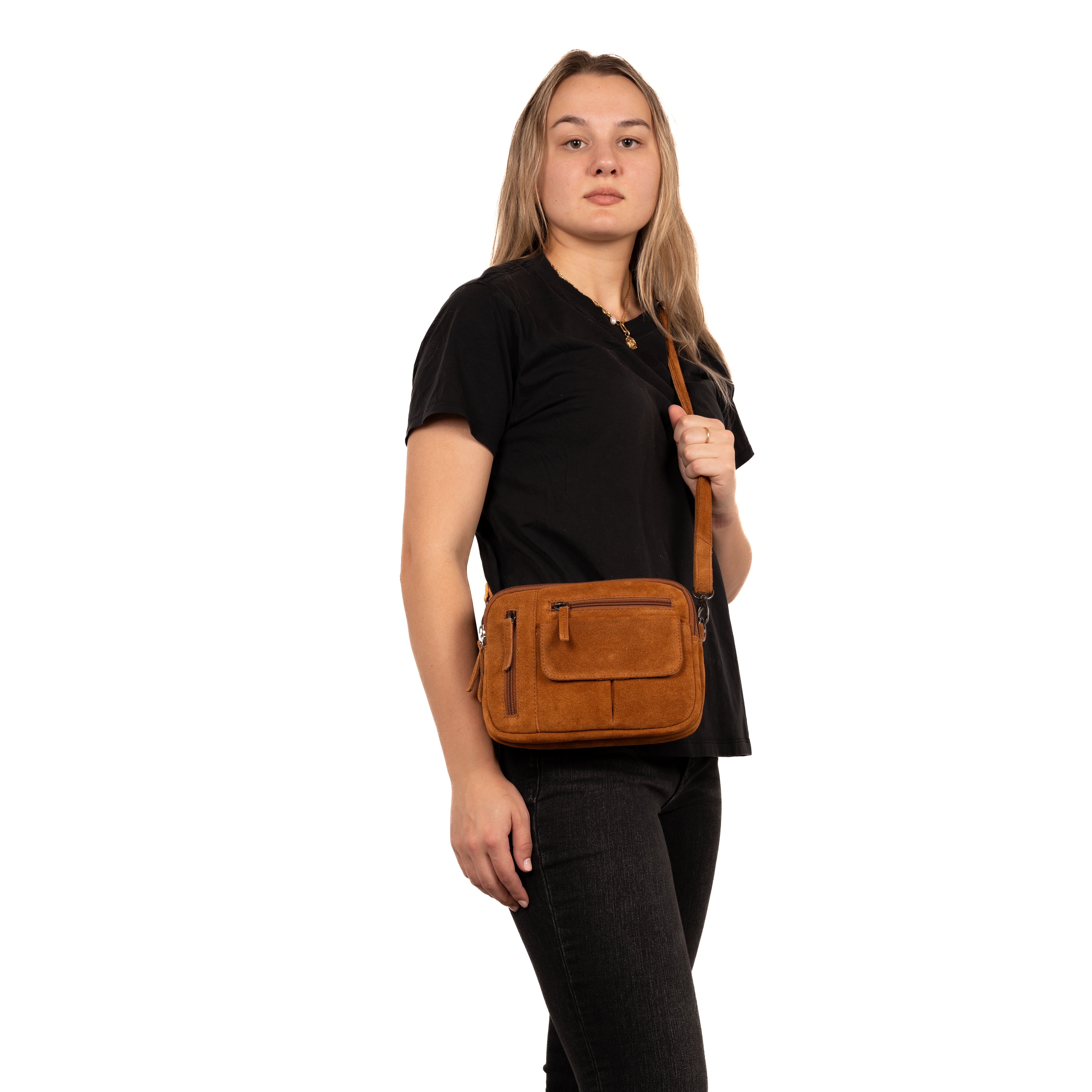Hadley Soft Suede Crossbody – Concealed Carry Handbag with RFID Organizer and Locking Pocket