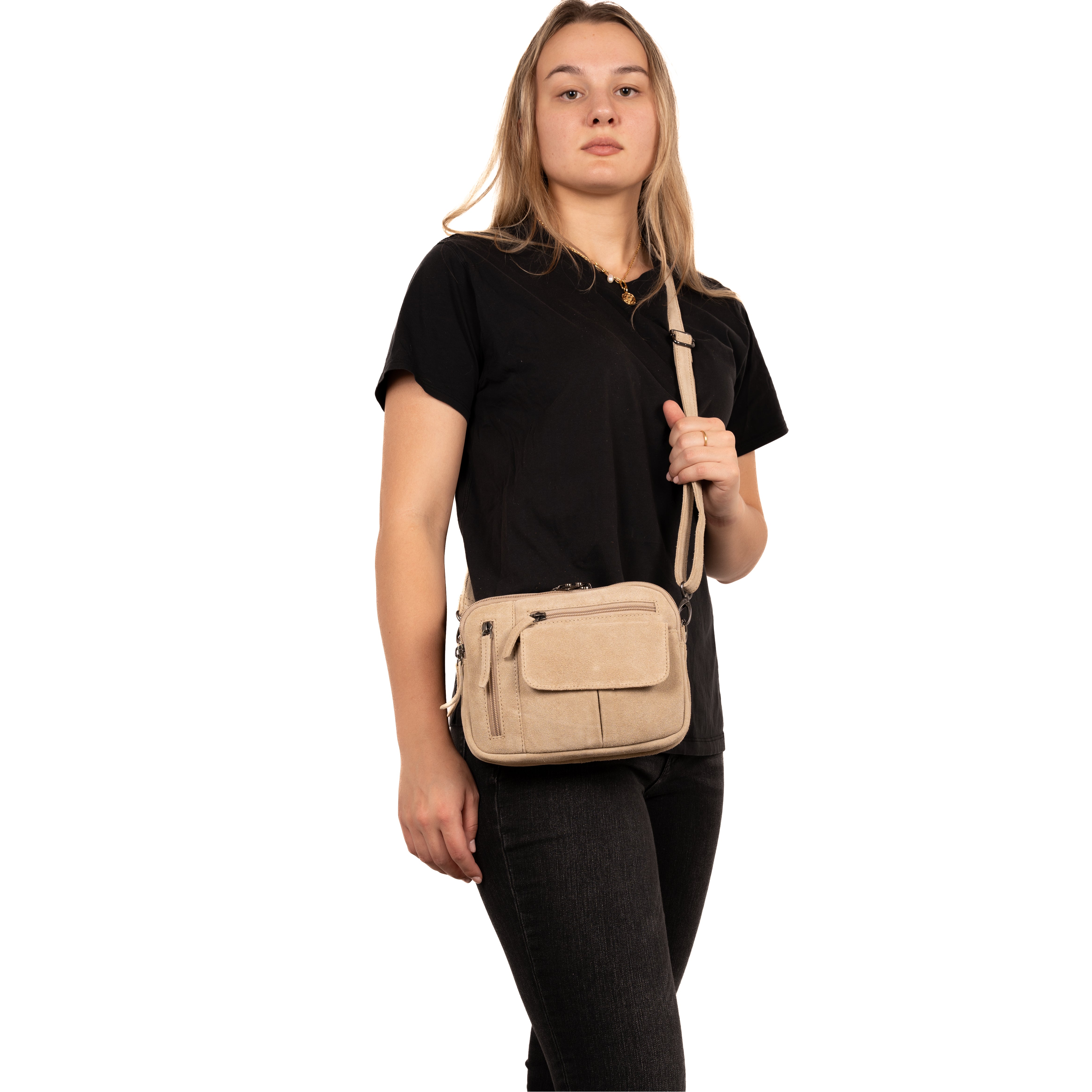 Lady Conceal Hadley Crossbody – Suede Concealed Carry Bag with RFID Organizer for Sporting Goods
