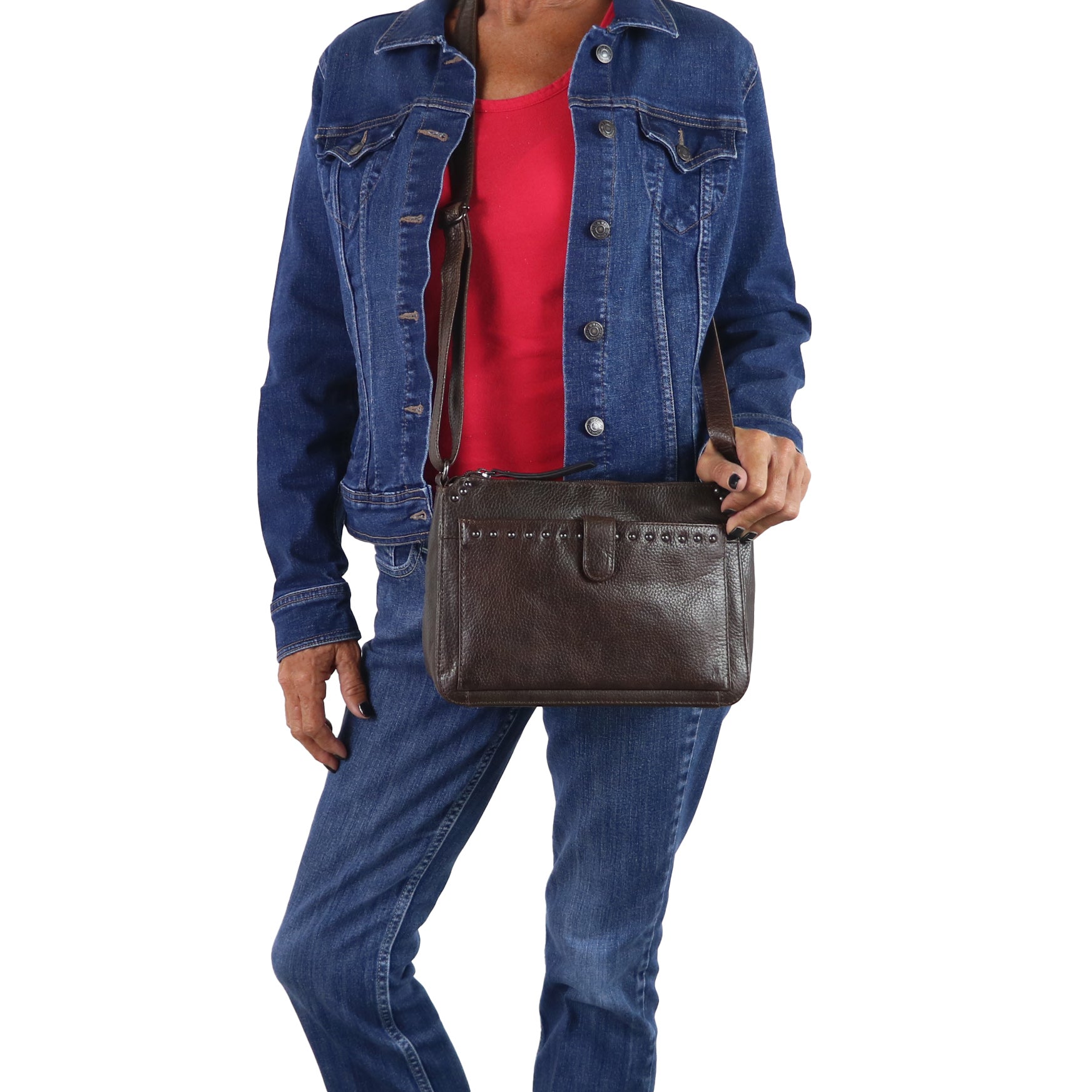 Leah Buffalo Leather RFID Bag – Lady Conceal CCW Purse with Universal Holster