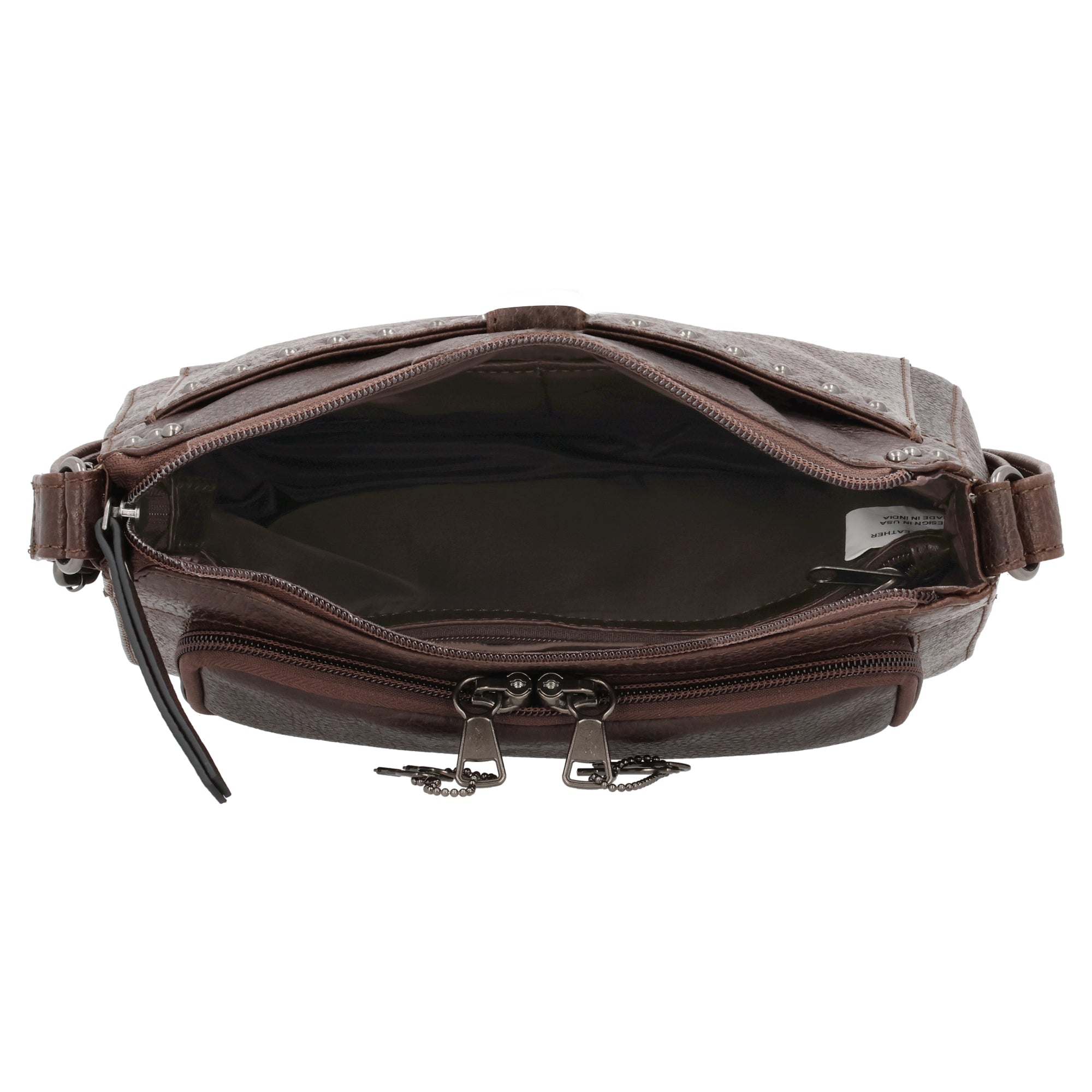 Lady Conceal Leah CCW Purse – Studded Buffalo Leather RFID Crossbody with Holster - Wholesale and Dealer Goods