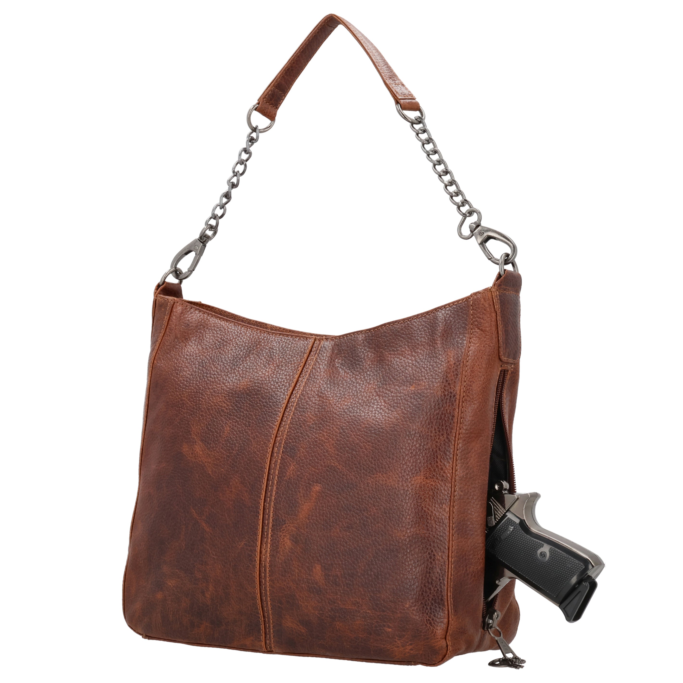 Ava Hobo Bag with Concealment – Lady Conceal Leather Purse with Holster and Privacy Pocket for Dealers