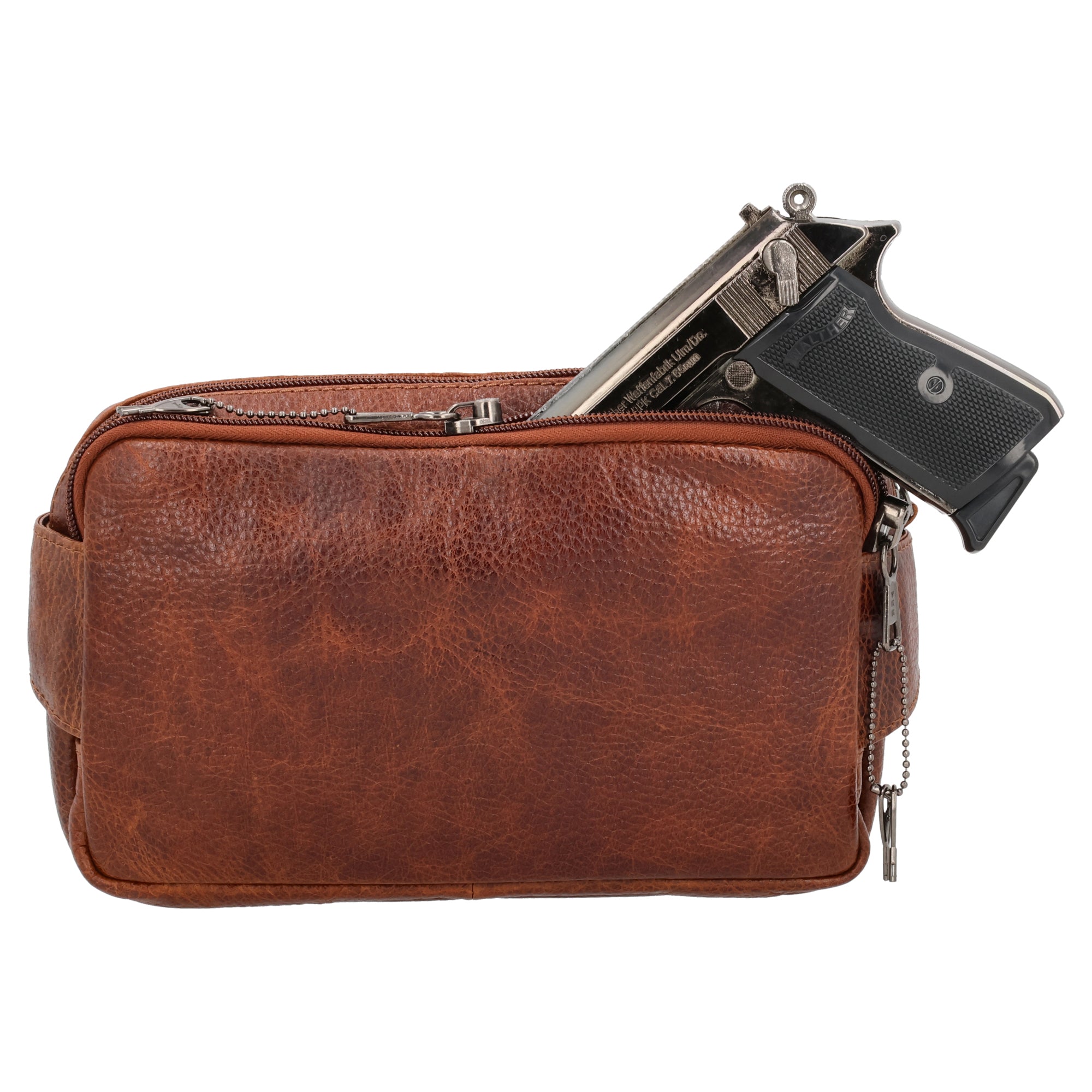 Concealed Carry Laney Buffalo Belt Bag by Lady Conceal - Firearm Belt Bag for Women and Men -Tactical Leather Pistol Crossbody - Anti Theft Locking Bag with Universal Holster - Handgun Leather CCW Velcro