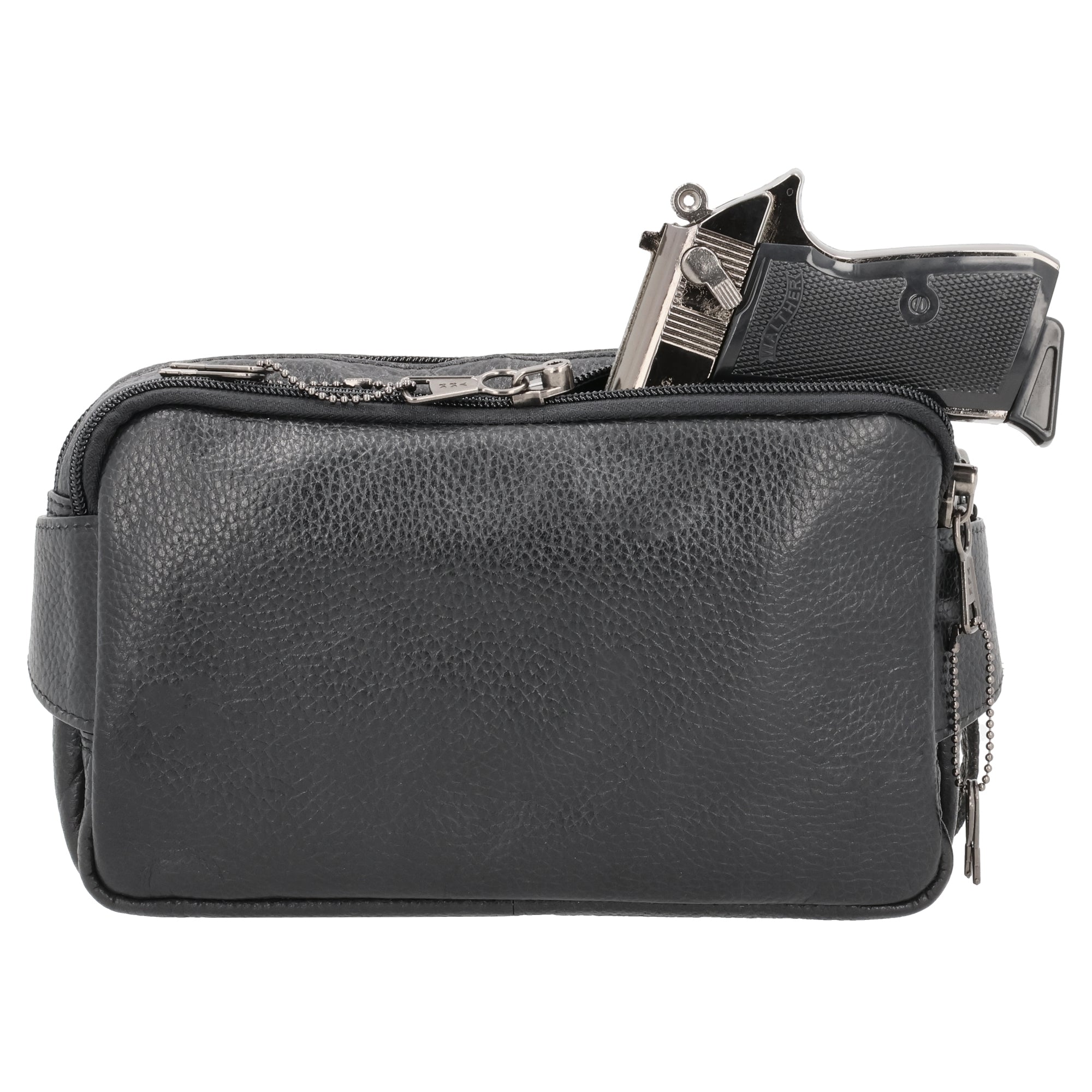 Laney Concealed Carry Bag by Lady Conceal – Tactical Leather Belt Bag with Key Strap and Three-Sided Zipper