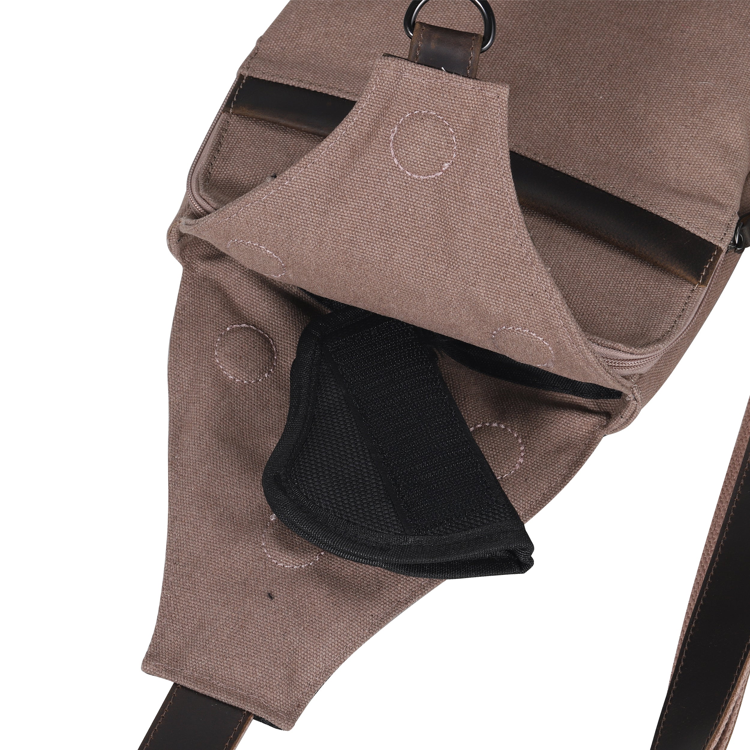 Unisex Canvas with leather Trim Dakota Concealed Carry Light Brown