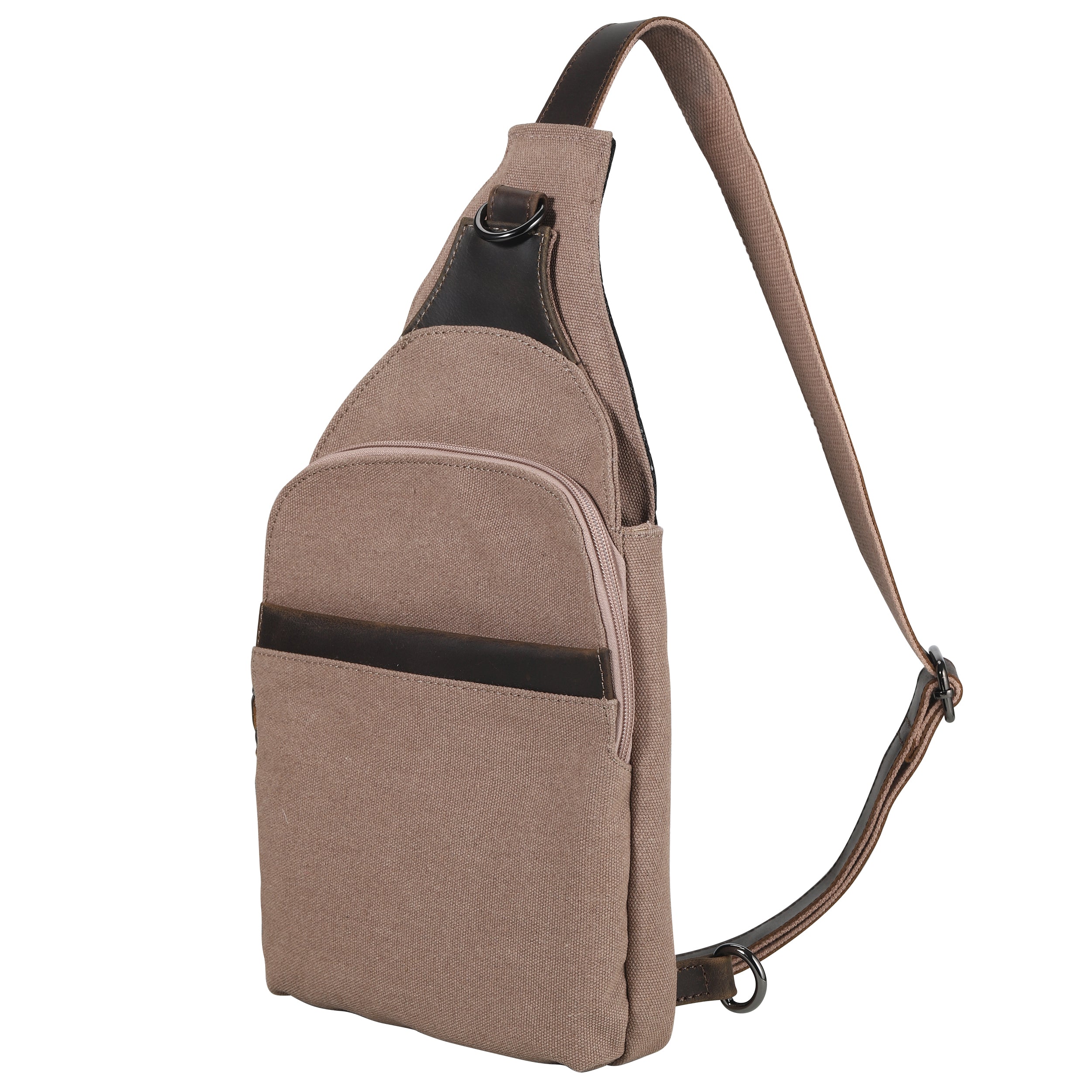 Unisex Canvas with leather Trim Dakota Concealed Carry Light Brown