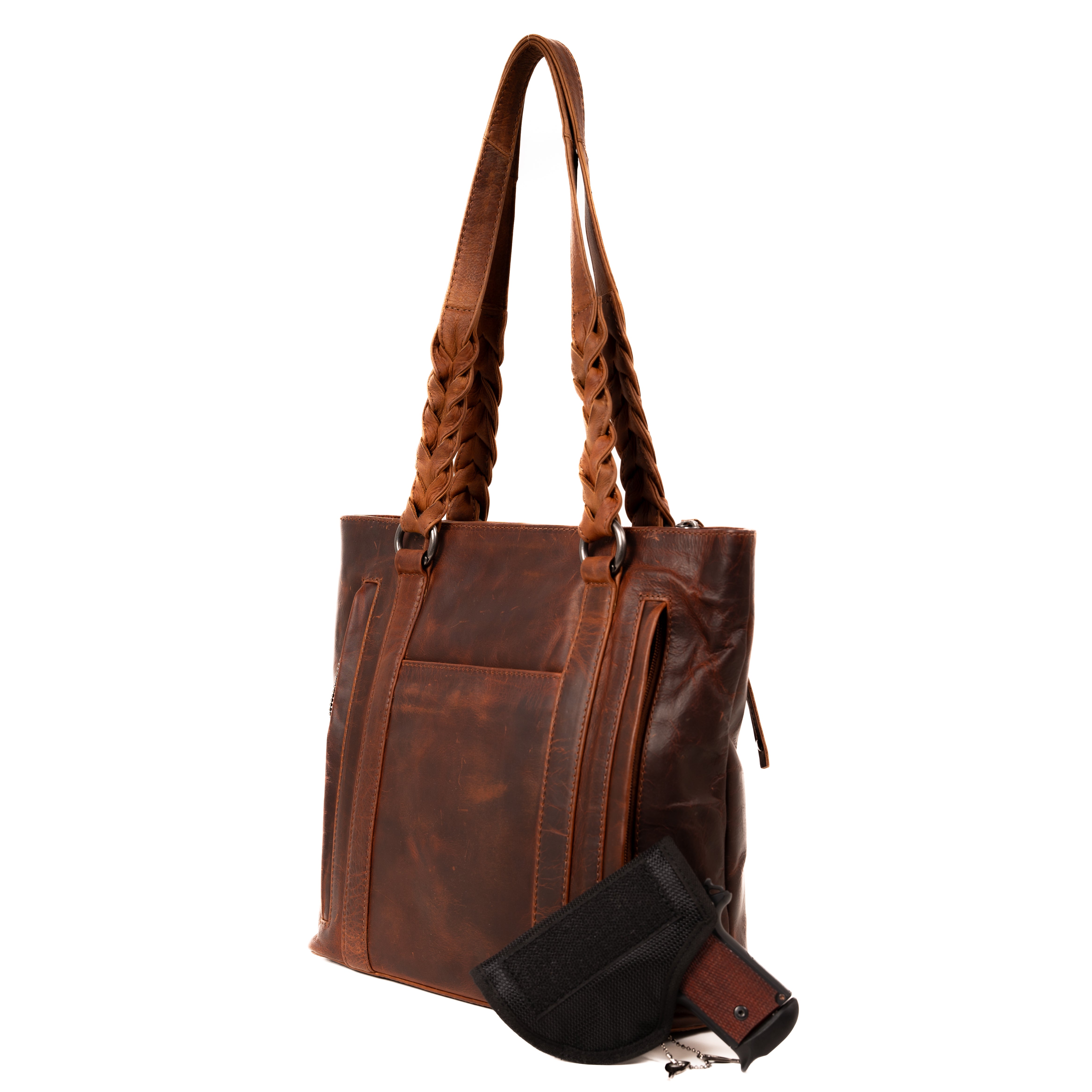 Concealed Carry Bella Leather Tote - Women's Purse for Pistol - Locking Purse with pistol slot - Leather Conceal Carry purse for Women - Concealed carry purse holster - Conceal Carry Handbag for Pistol - Handgun Bags for Women