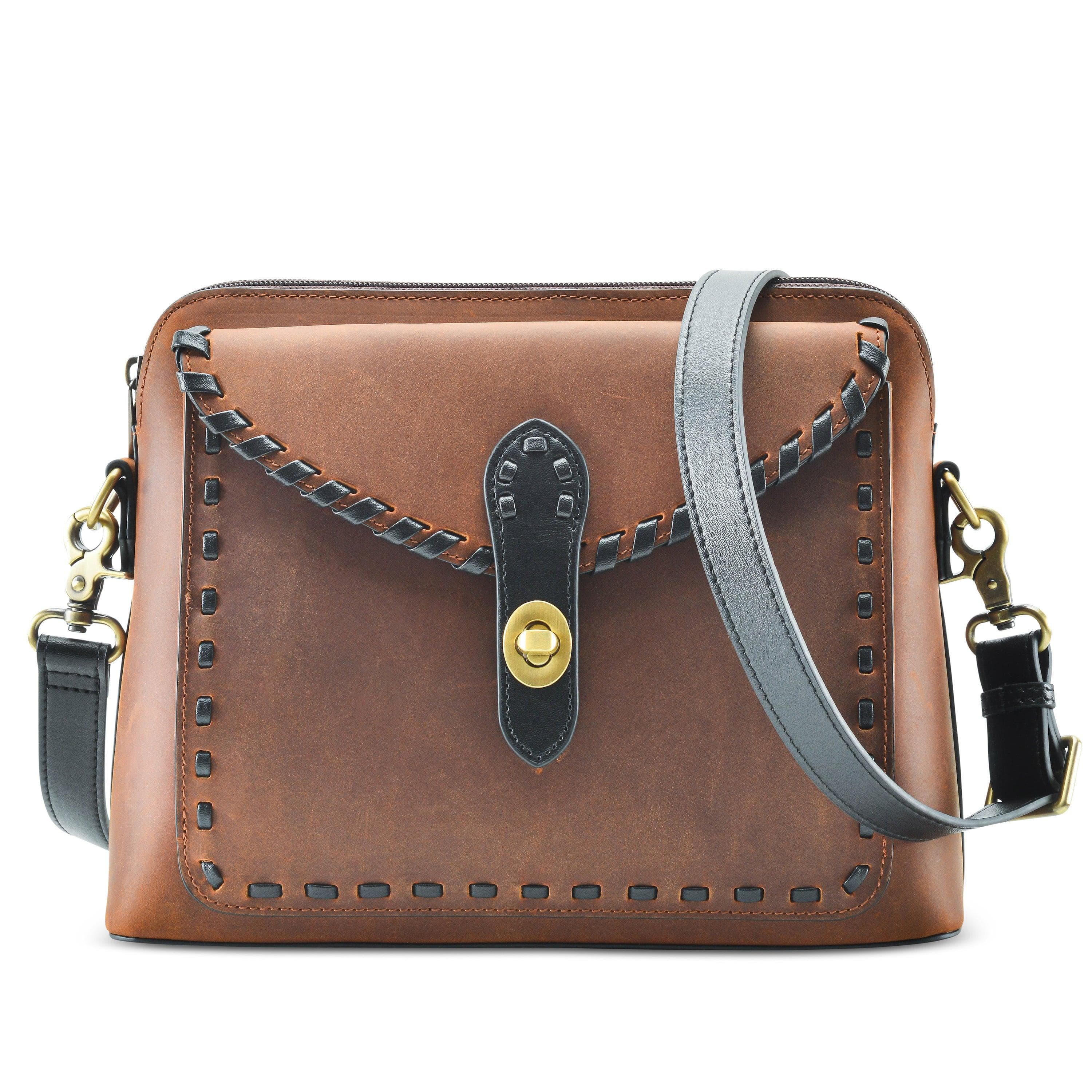 Concealed Carry Evelyn Leather Crossbody - Lady Conceal - soft leather shoulder bags for women's - crossbody bags for everyday use - most popular crossbody bag - crossbody bags for guns - crossbody handgun bag - Unique Hide Purse - Conceal Carry Western Purse - Stylish Carry Evelyn Leather Bag - Bag for Conceal Carrying Women - - Gun Bag for Women
