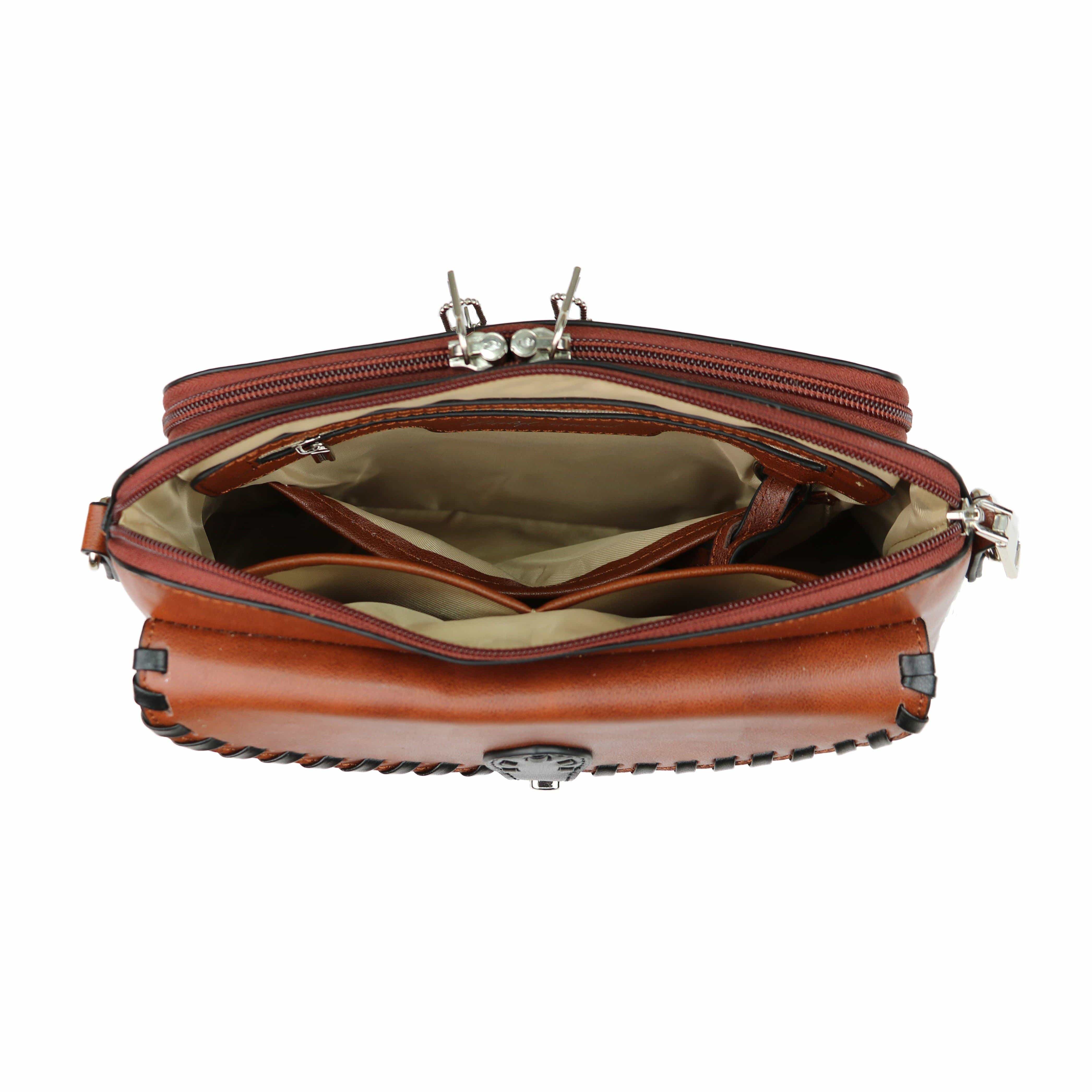 Concealed Carry Evelyn Leather Crossbody - Lady Conceal - soft leather shoulder bags for women's - crossbody bags for everyday use - most popular crossbody bag - crossbody bags for guns - crossbody handgun bag - Unique Hide Purse - Conceal Carry Western Purse - Stylish Carry Evelyn Leather Bag - Bag for Conceal Carrying Women - - Gun Bag for Women