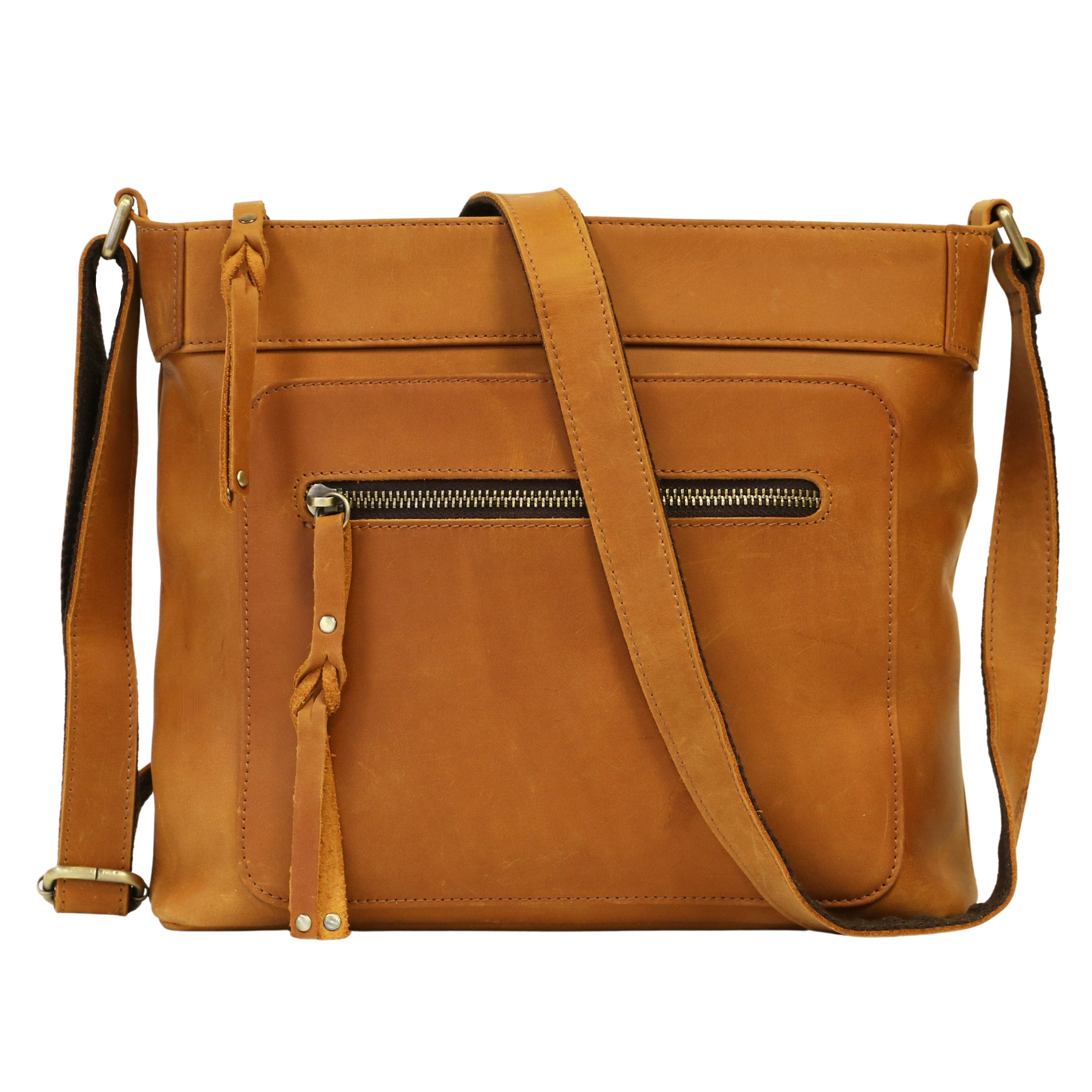 Concealed Carry Delaney Leather Crossbody - Locking Crossbody for Pistol - Designer Concealment Crossbody bag- Discreet Conceal and Carry Crossbody for Women - Designer Leather Crossbody CCW Bag - Locking Conceal and Carry Purse with Universal Holster for Handguns - Best Crossbody for Concealed Carry