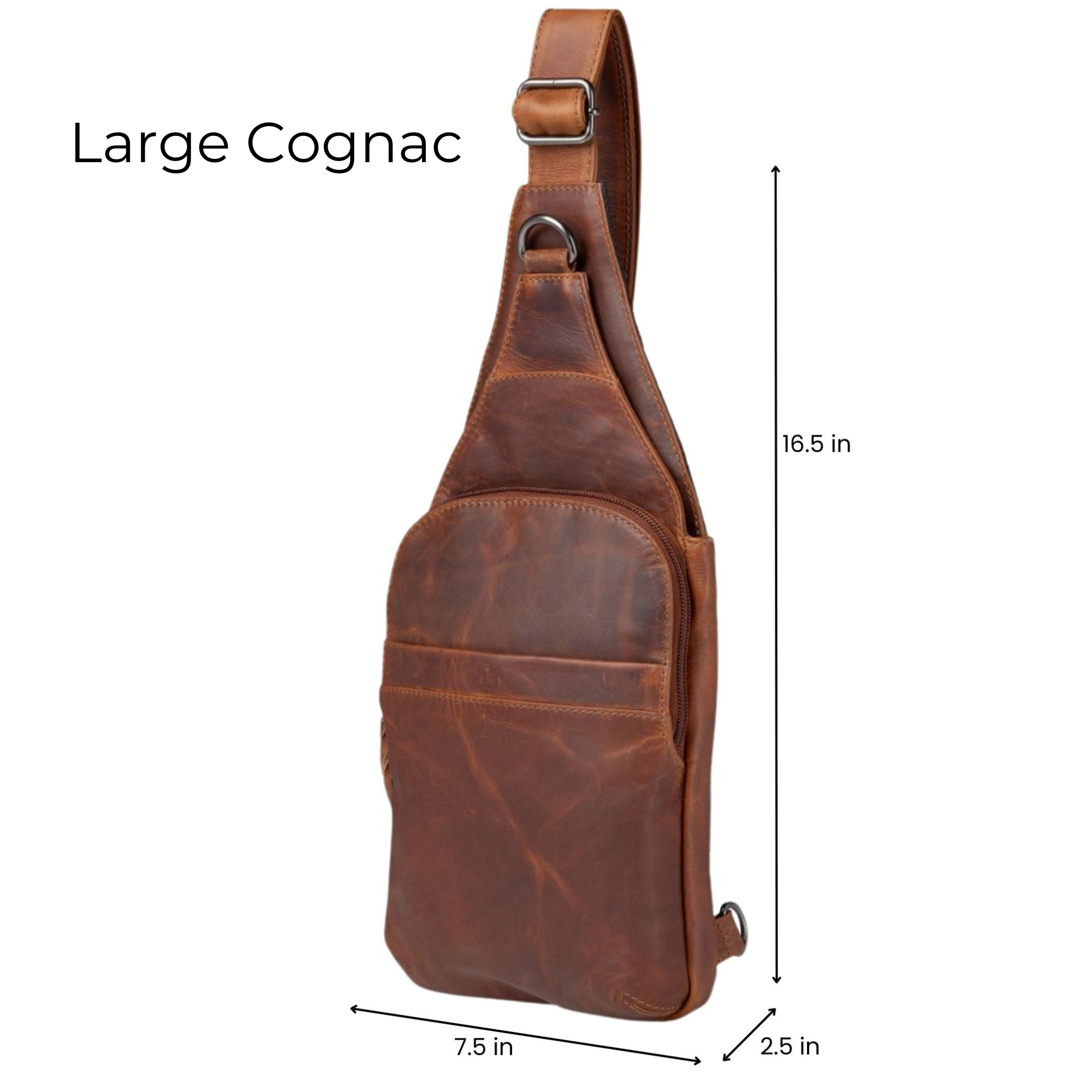 Large Dakota Concealed Carry Sling Cognac