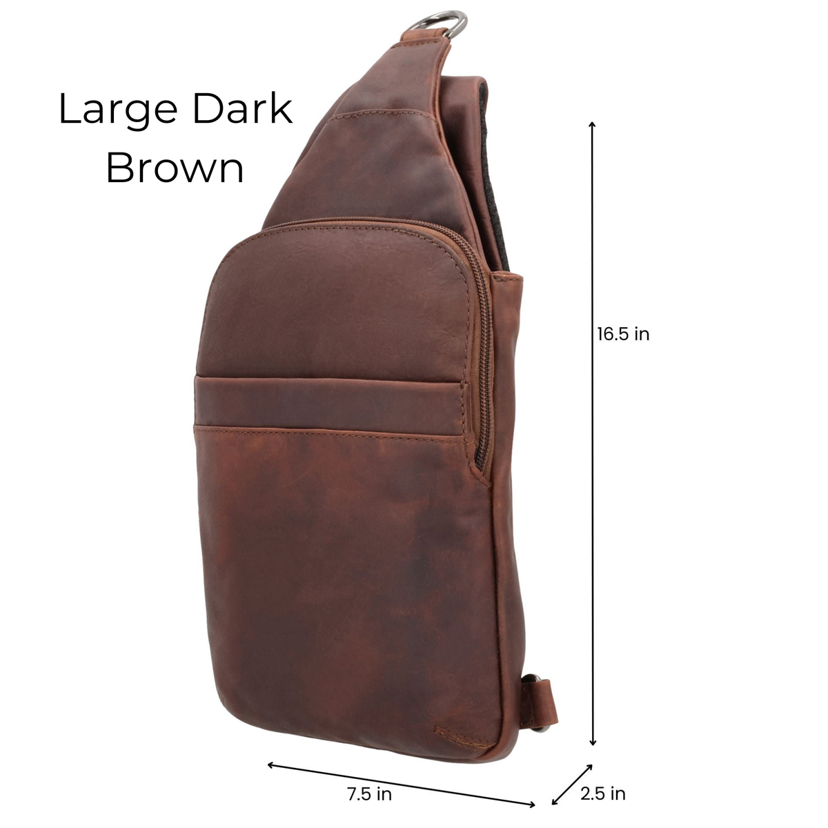 Large Dakota Concealed Carry Sling Dark Brown