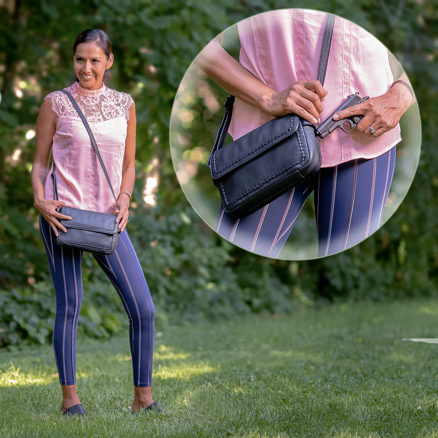 Concealed Carry Parker Crossbody - Lady Conceal - YKK Locking Zippers - Universal Holster - gun carrying bags - concealed carry gun bags - crossbody bag for concealed gun carry - concealed carry gun bags - concealed carry crossbody bag - concealed carry purse crossbody - Gift for gun owners - Women Gun Bag - Designer CCW Bags